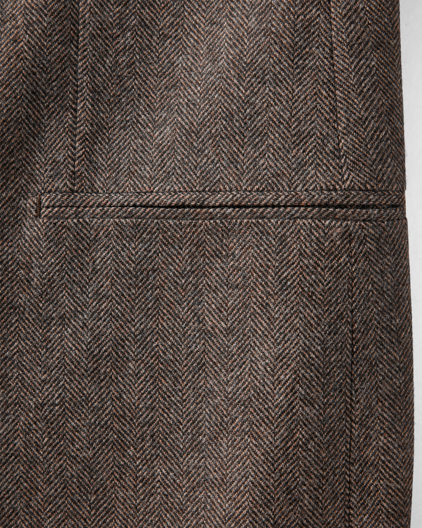 Herringbone Flannel Suit Brown