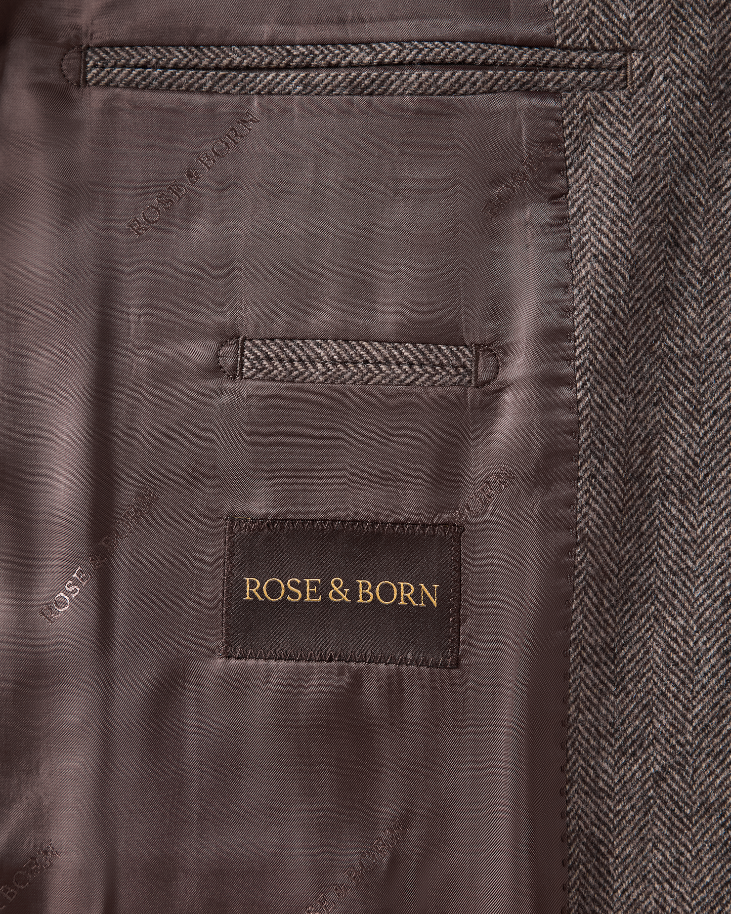 Herringbone Flannel Suit Brown