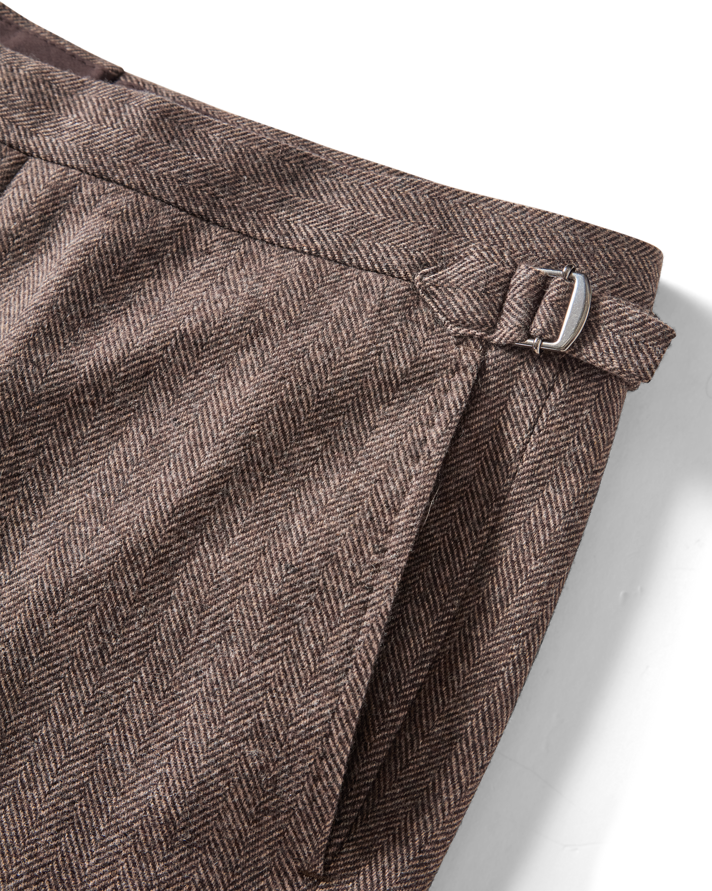 Herringbone Flannel Suit Brown