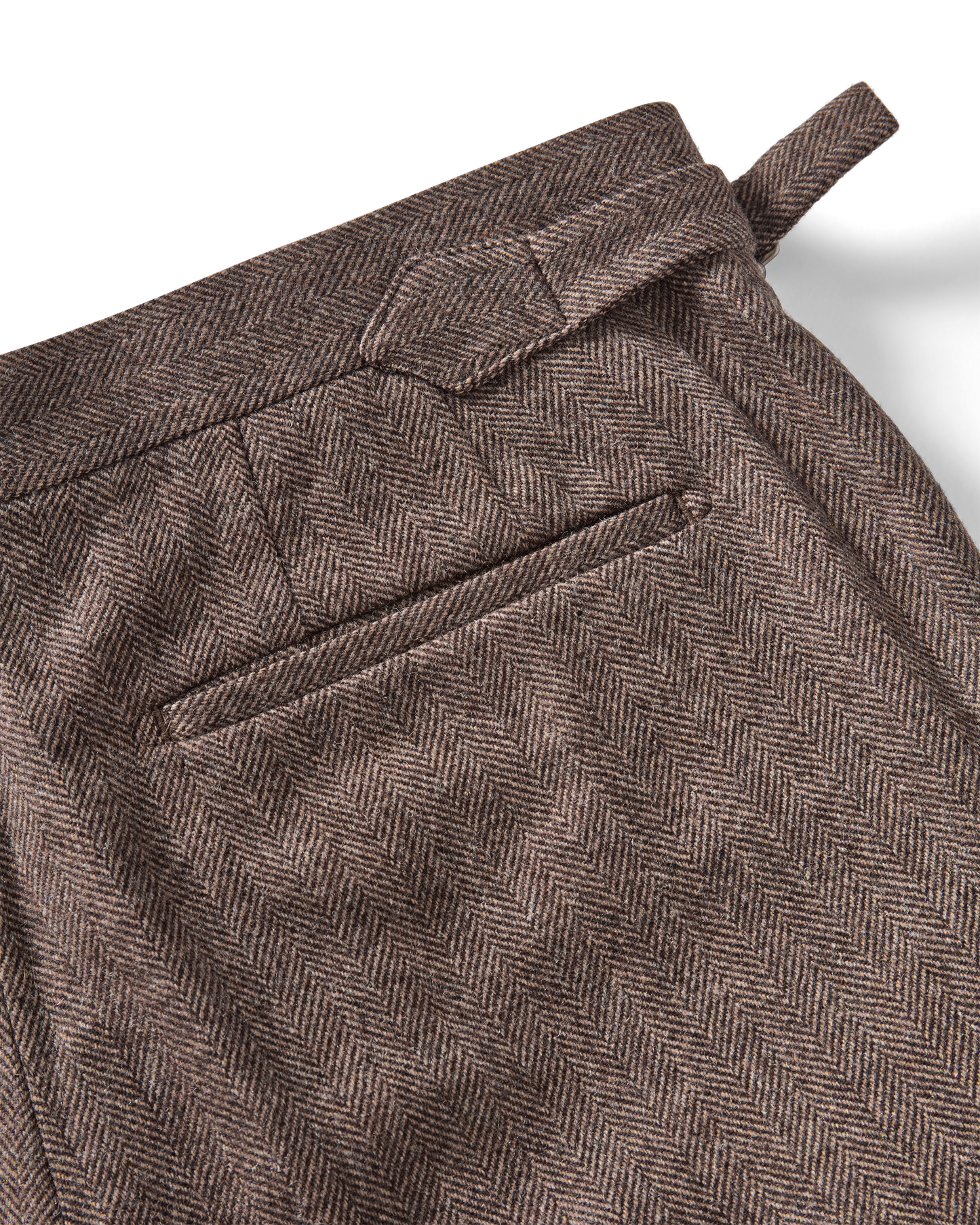 Herringbone Flannel Suit Brown