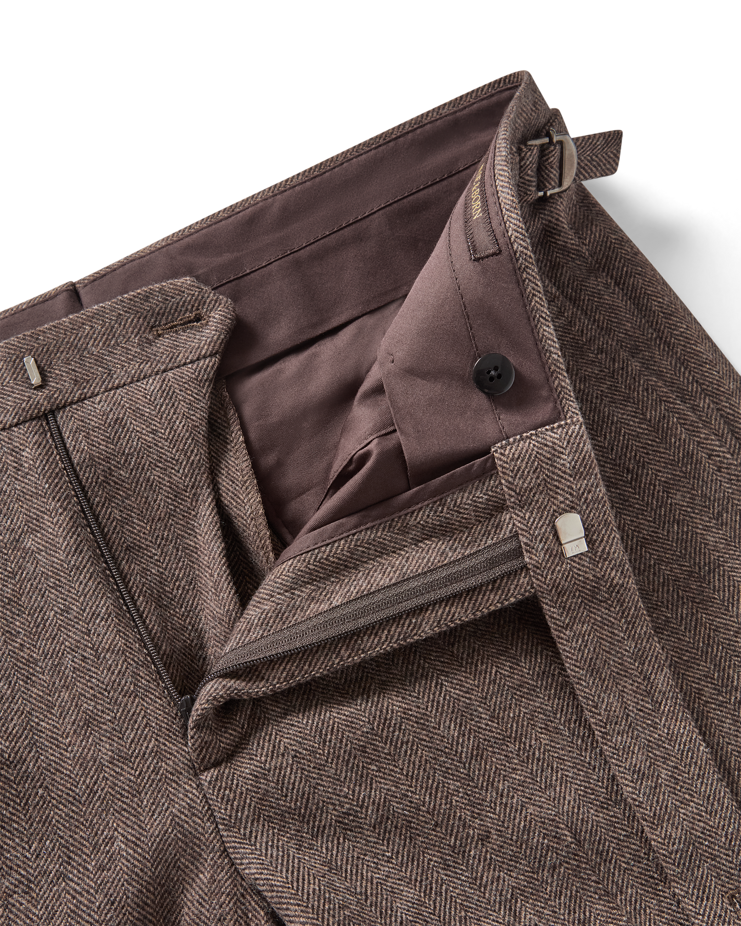 Herringbone Flannel Suit Brown