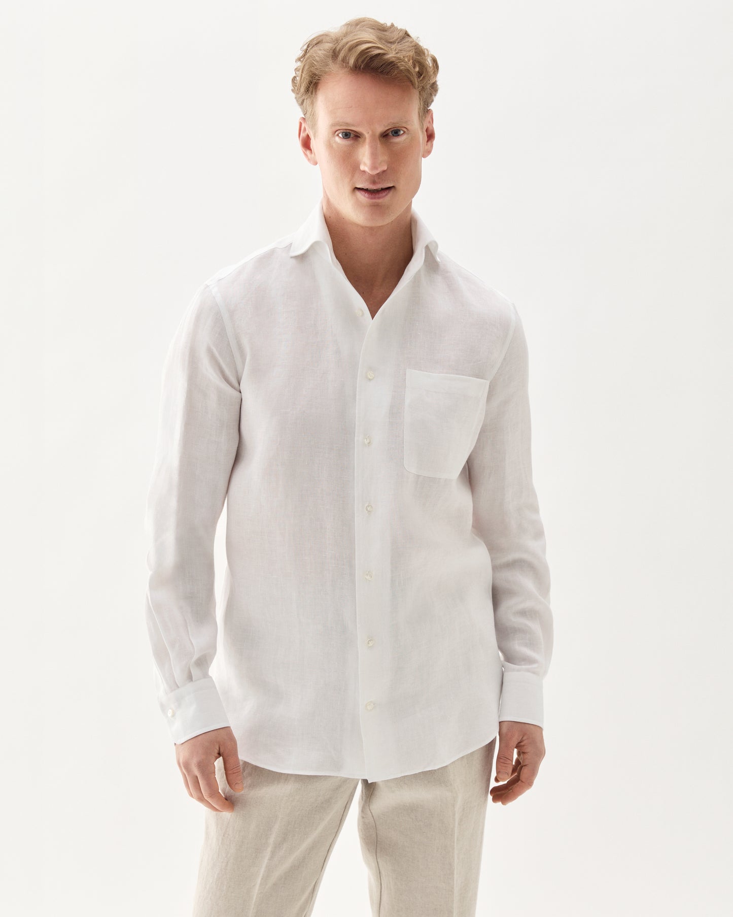 One-Piece Linen Shirt White