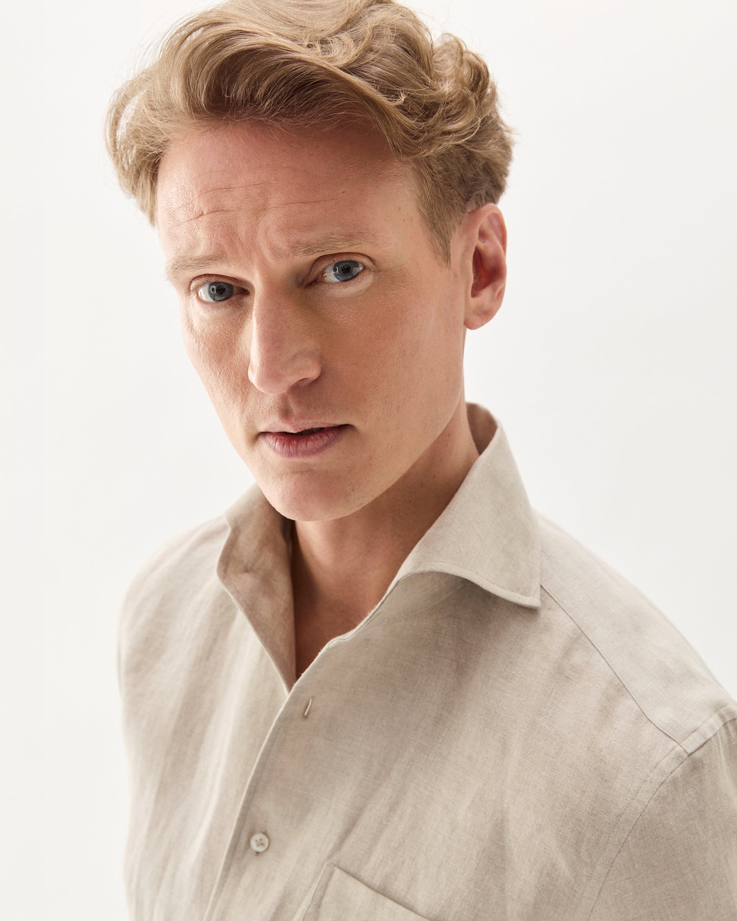 One-Piece Linen Shirt Sand