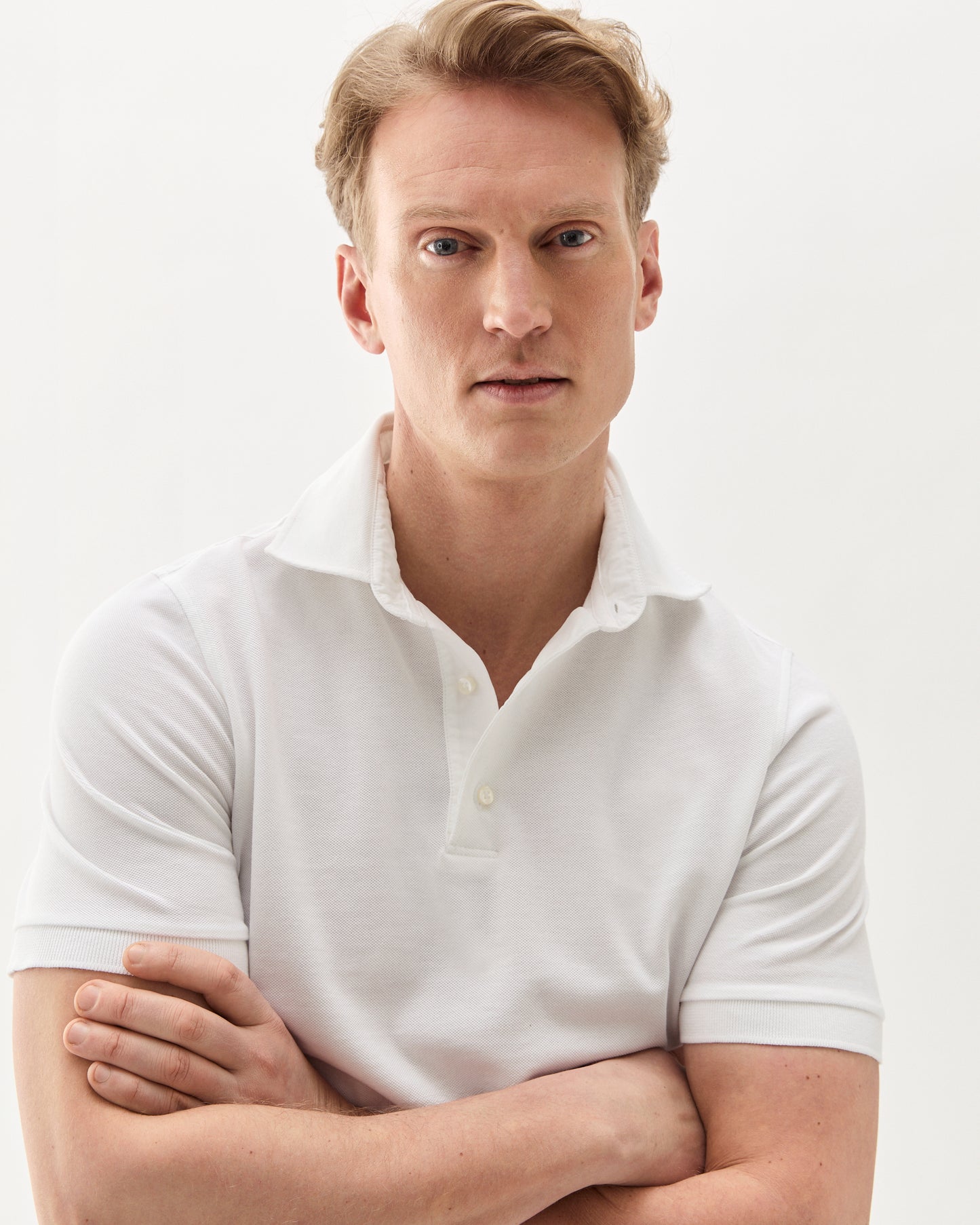 Short Sleeve Polo Pique White