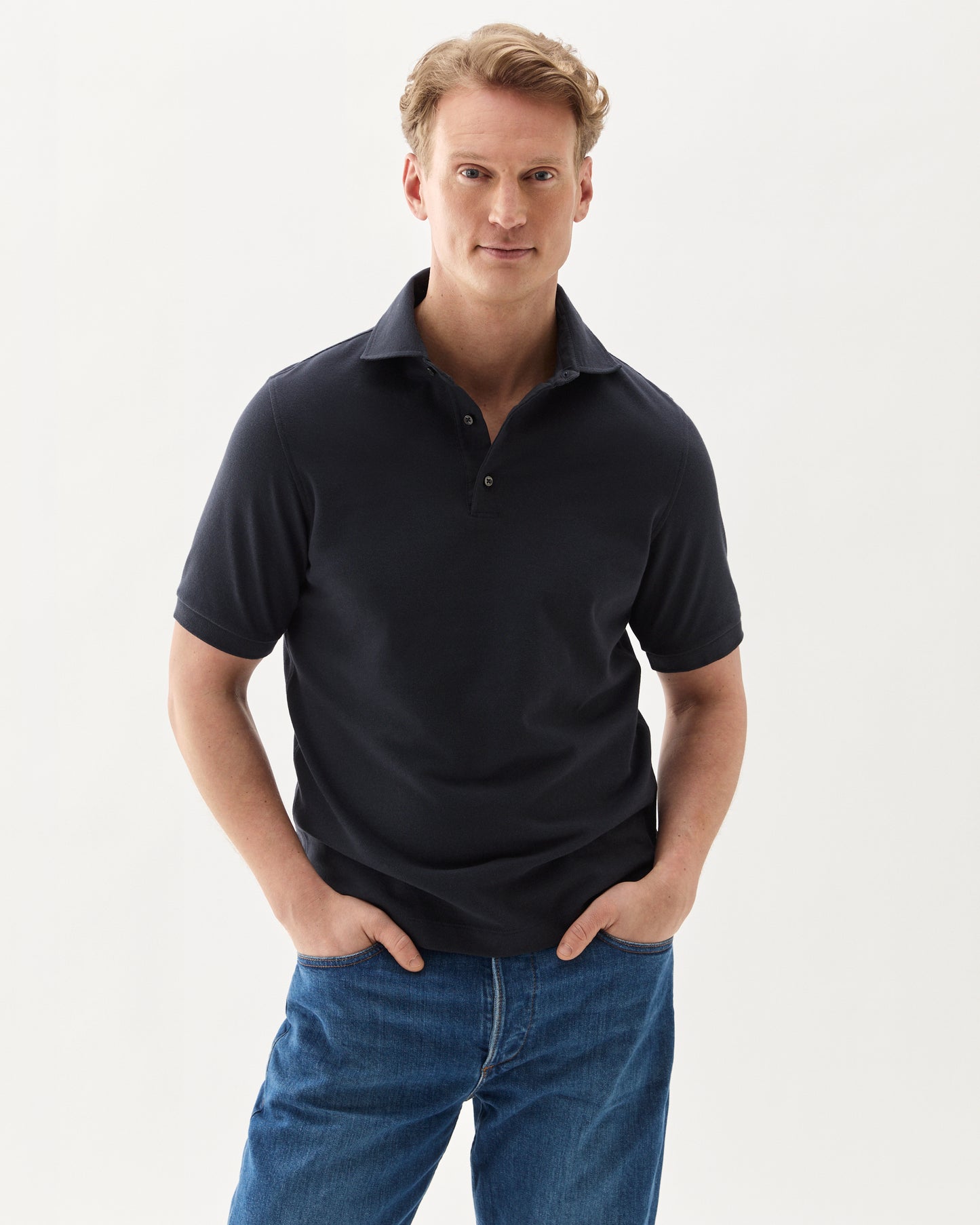 Short Sleeve Polo Pique Navy