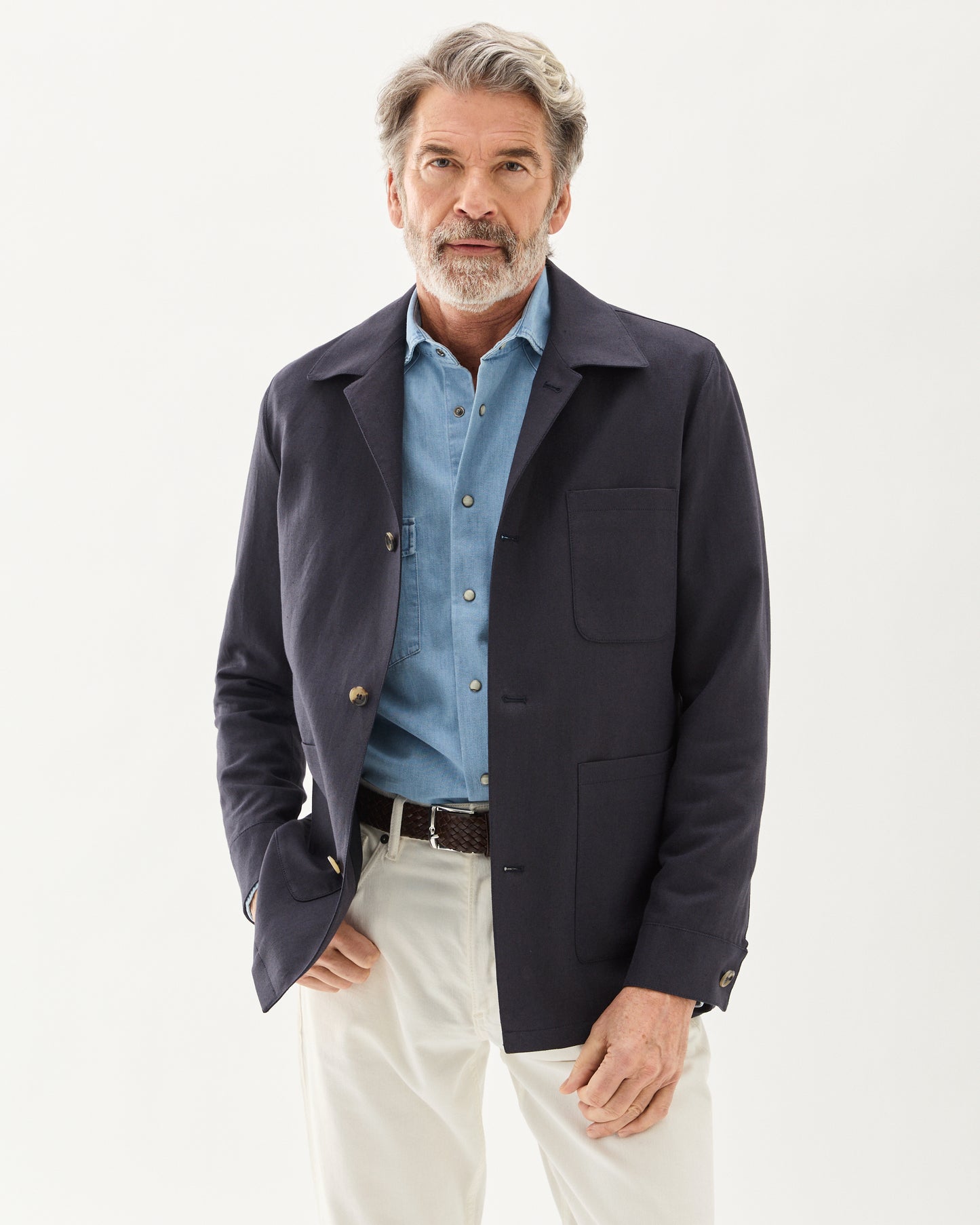 Overshirt Linen Cotton Navy