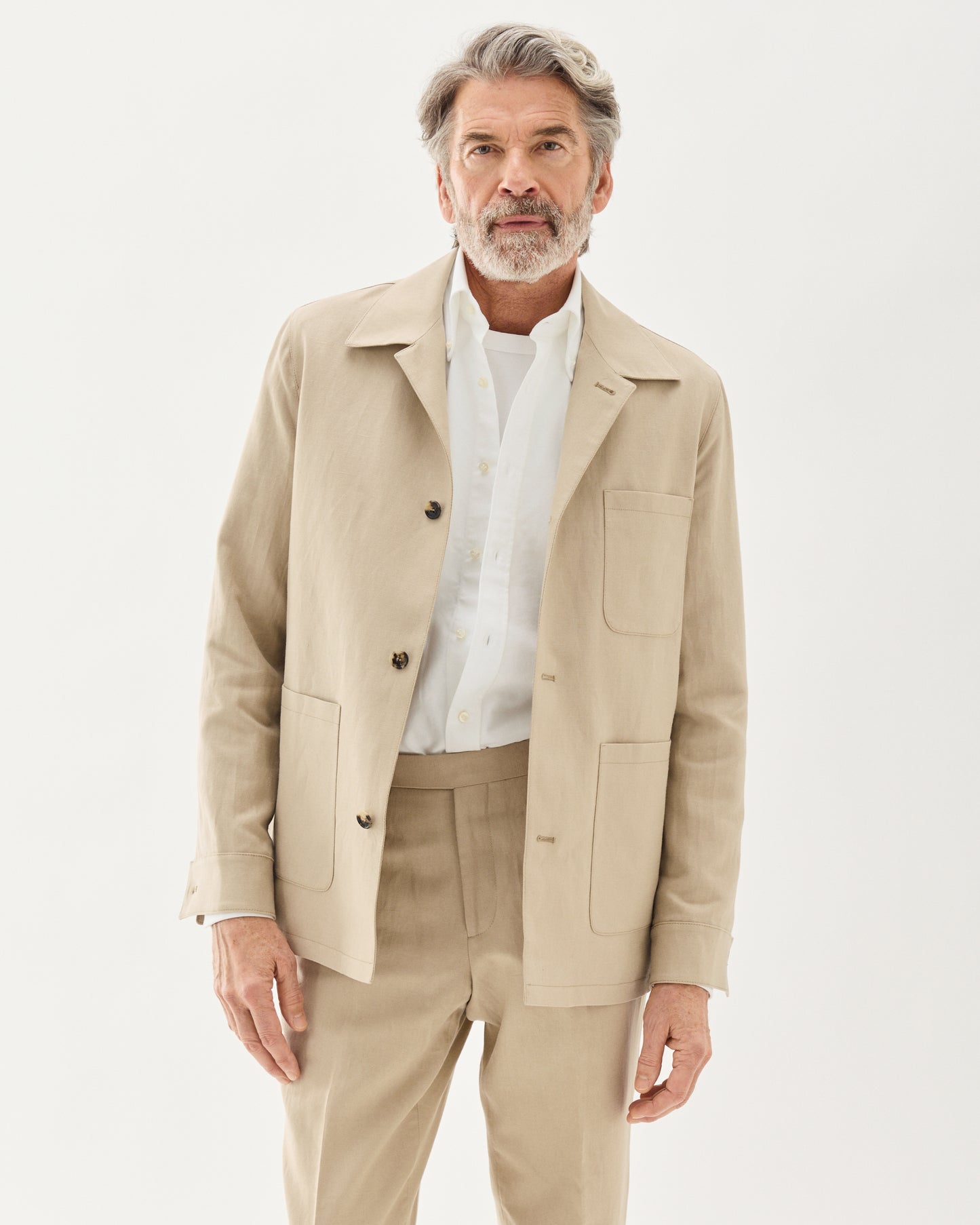 Overshirt Linen Cotton Beige