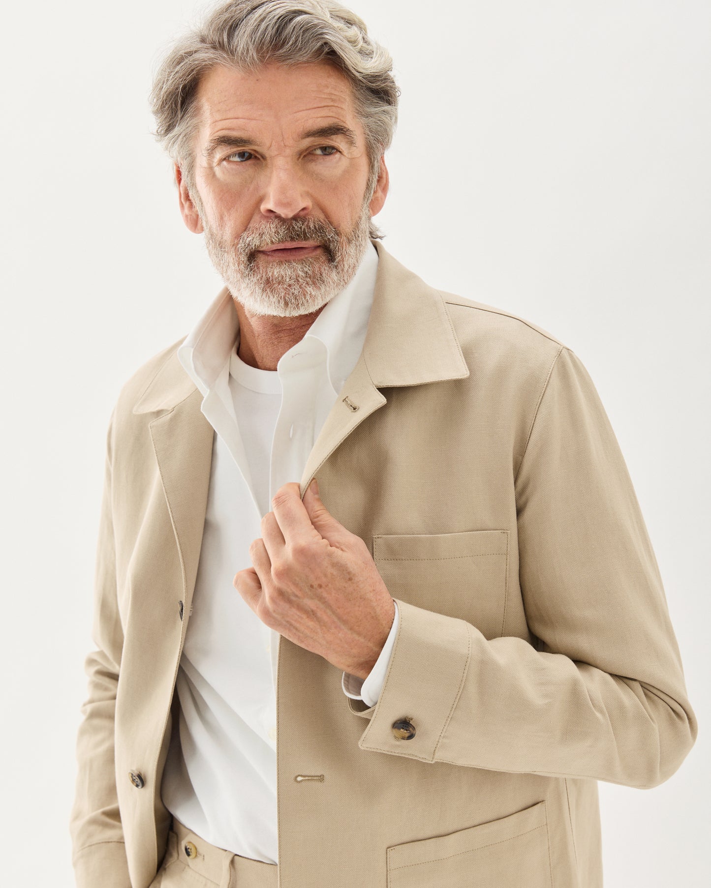 Overshirt Linen Cotton Beige