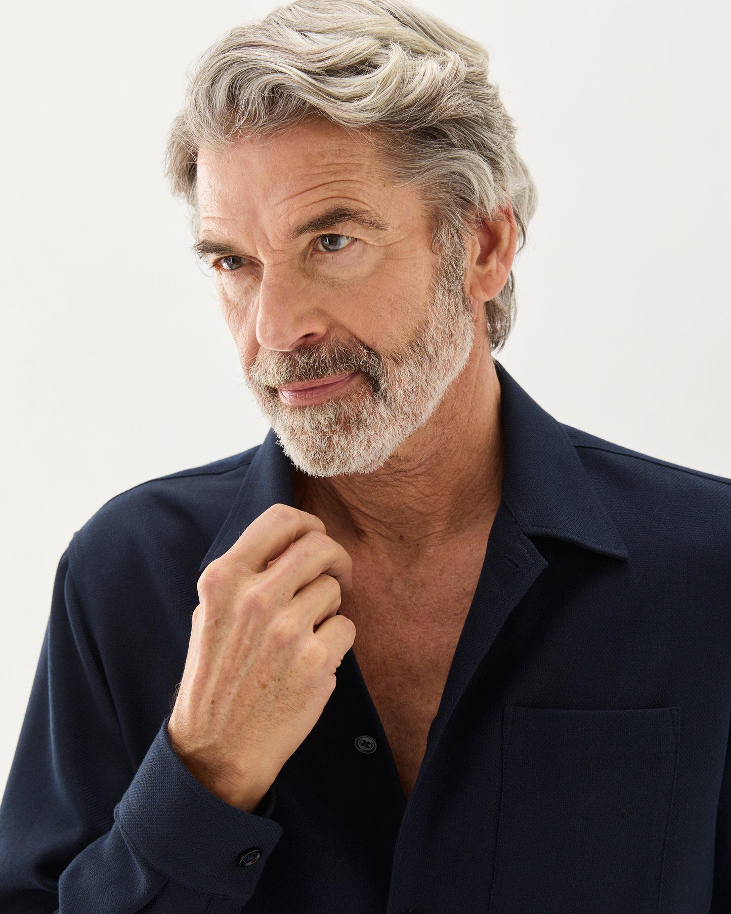 Cashmere Blend Resort Shirt Navy