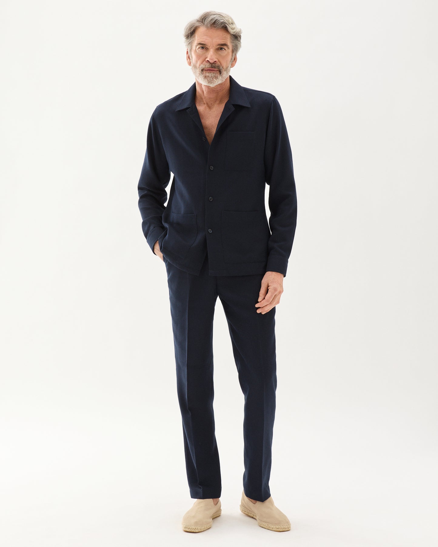 Cashmere Blend Drawstring Trouser Navy