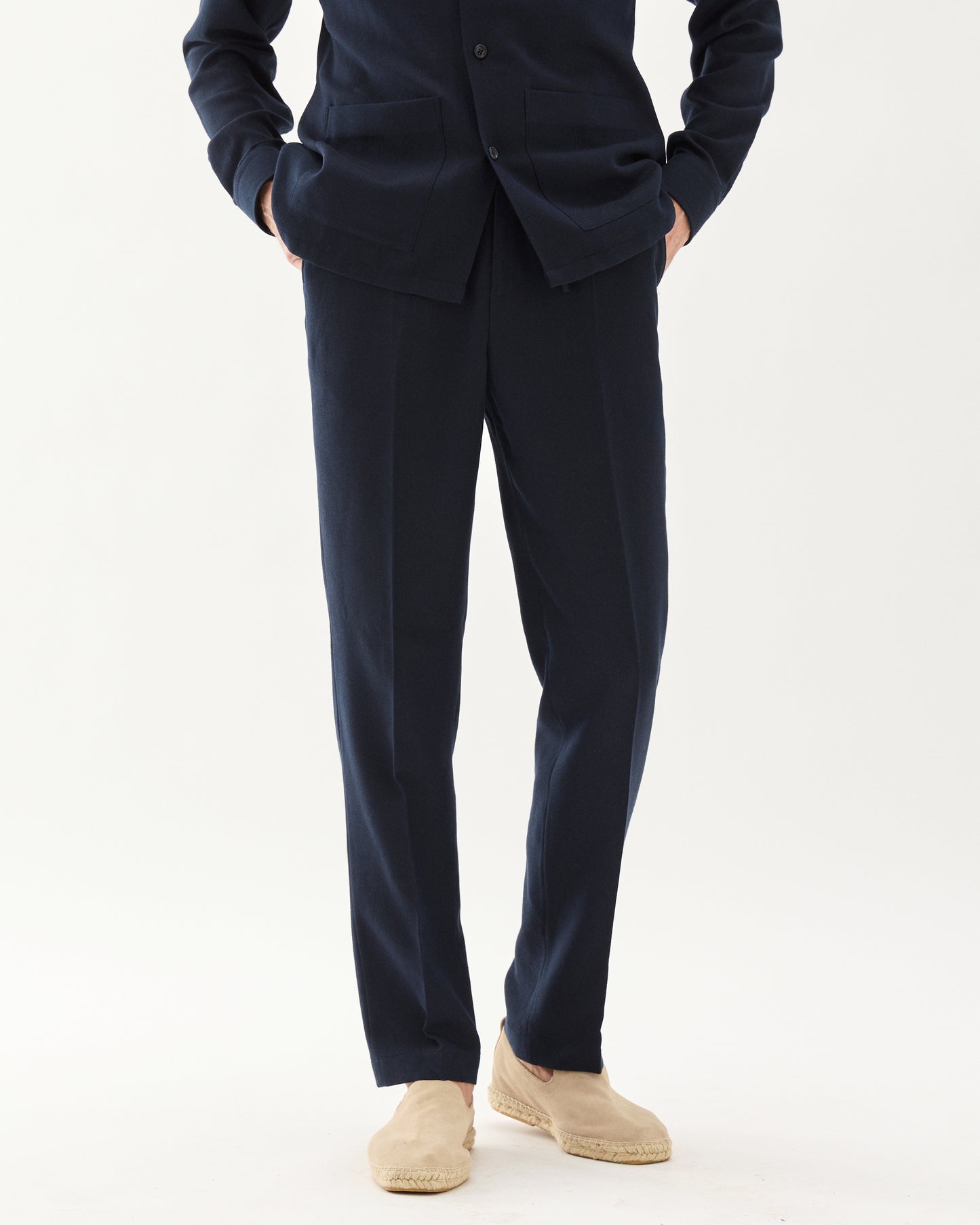 Cashmere Blend Drawstring Trouser Navy