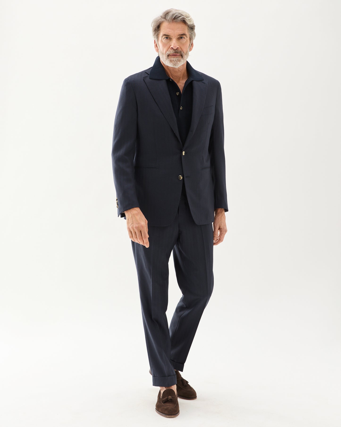 Wool Silk Suit Navy
