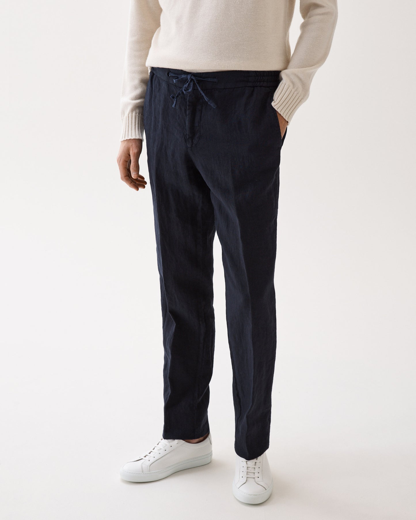 Drawstring Linen Trouser Navy