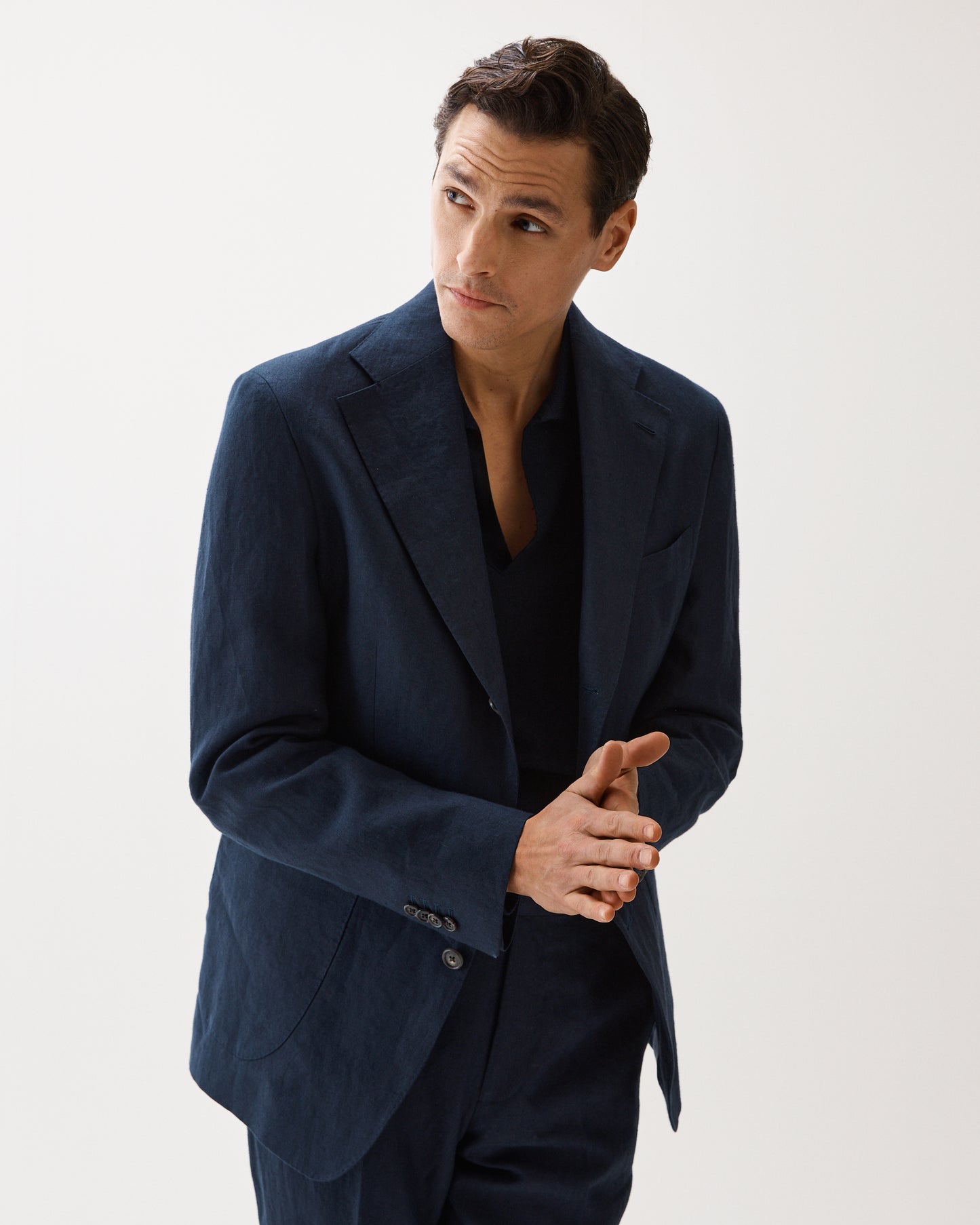 Linen Suit Navy