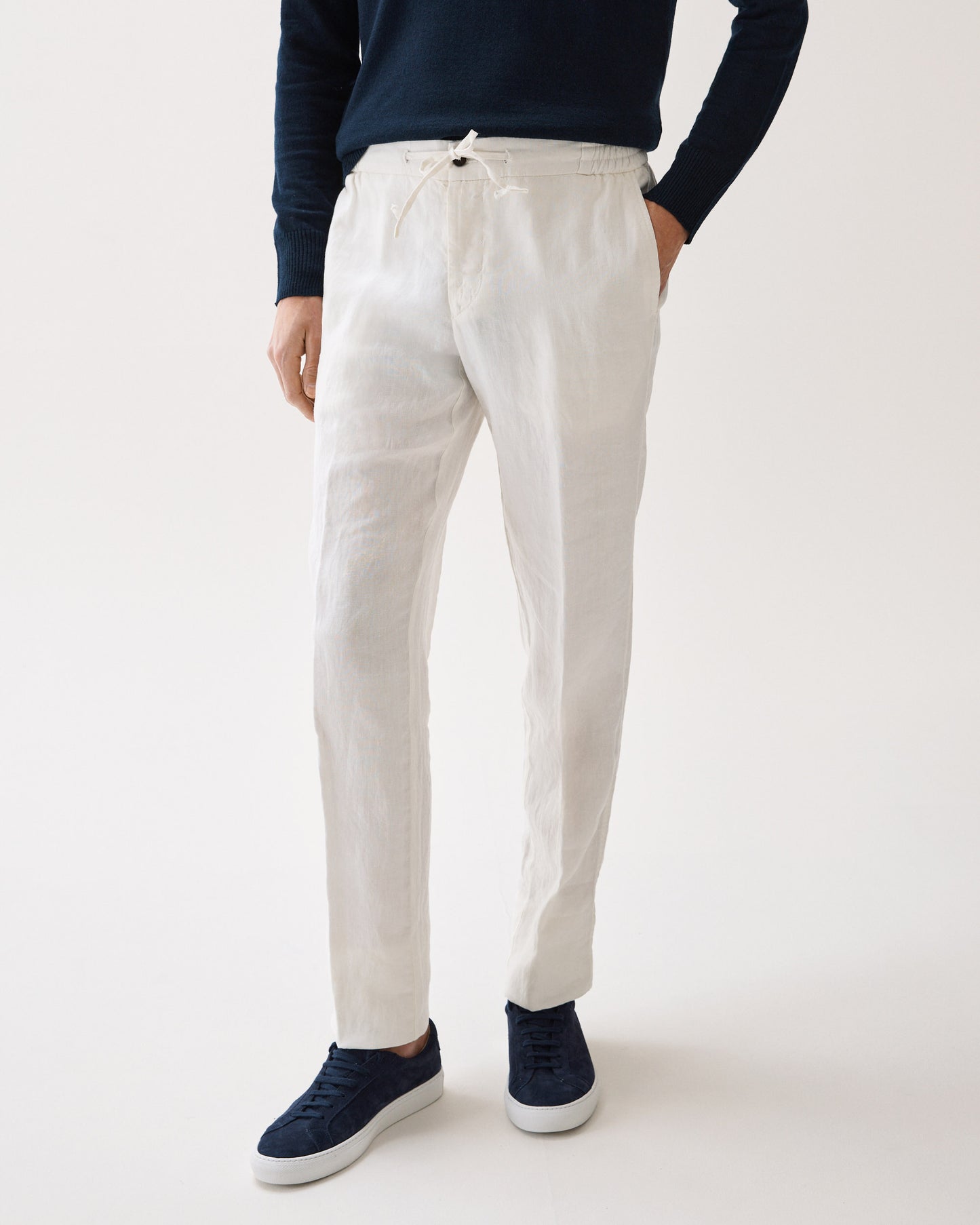 Drawstring Linen Trouser White