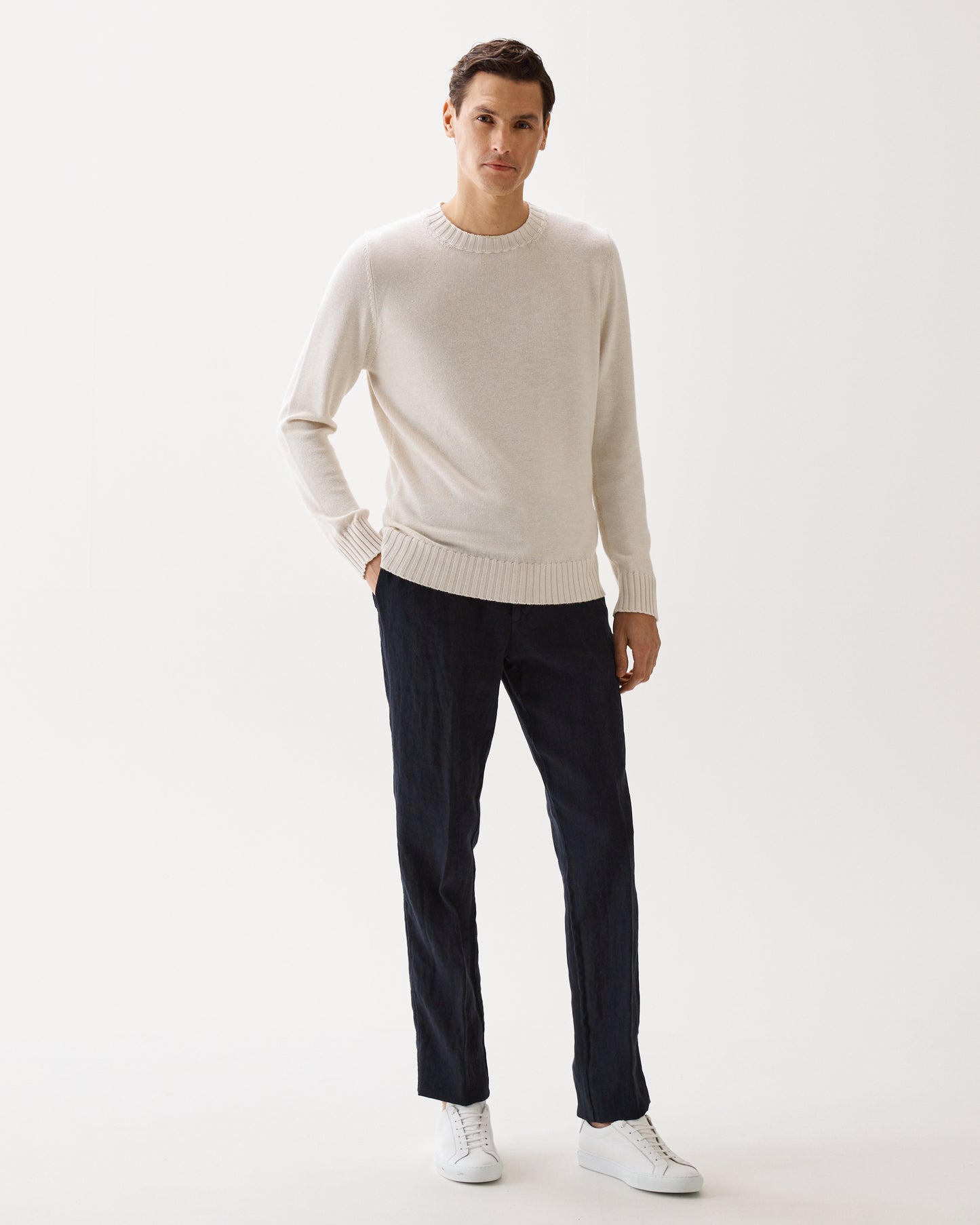 Drawstring Linen Trouser Navy