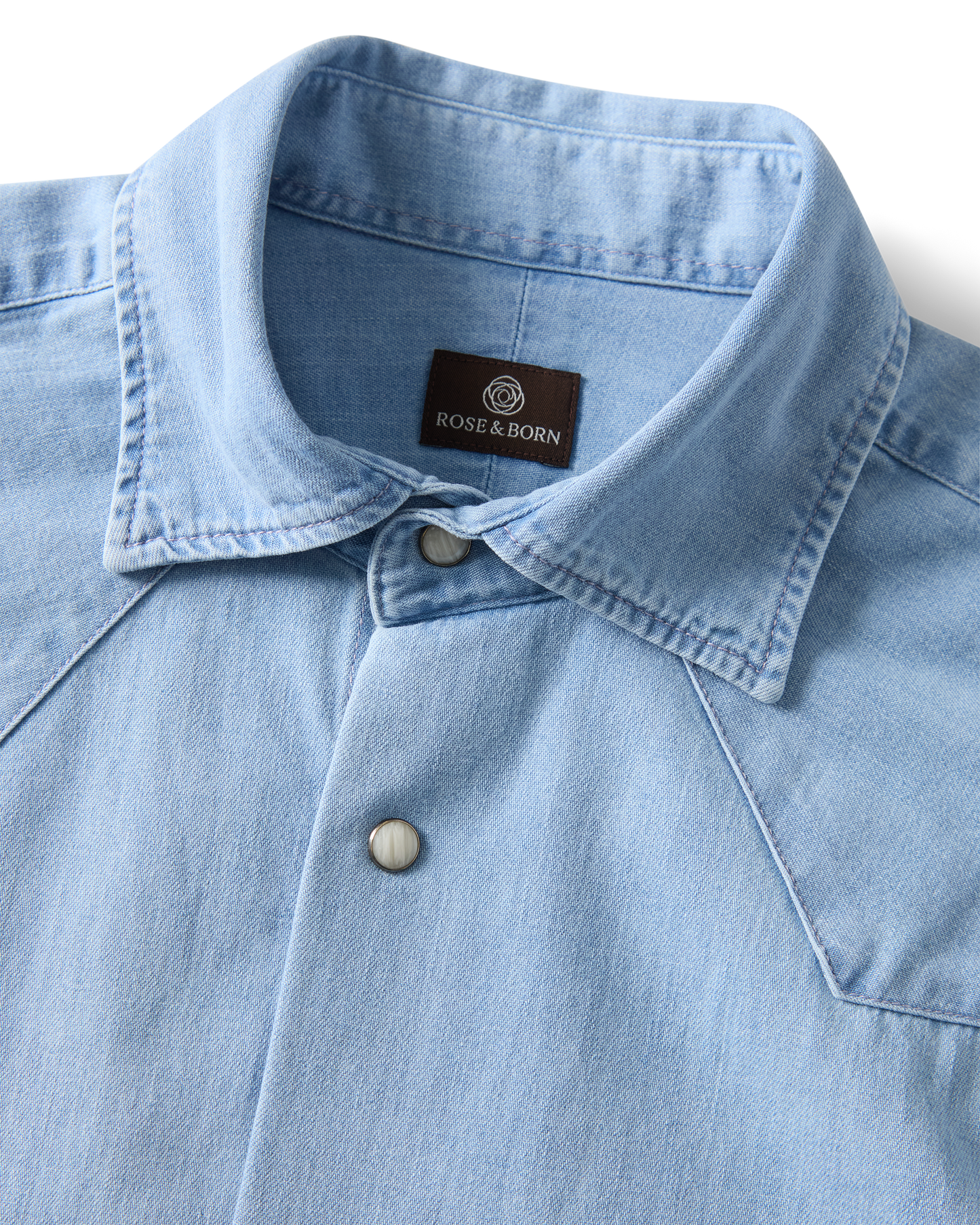 Western Denim Shirt Light Blue