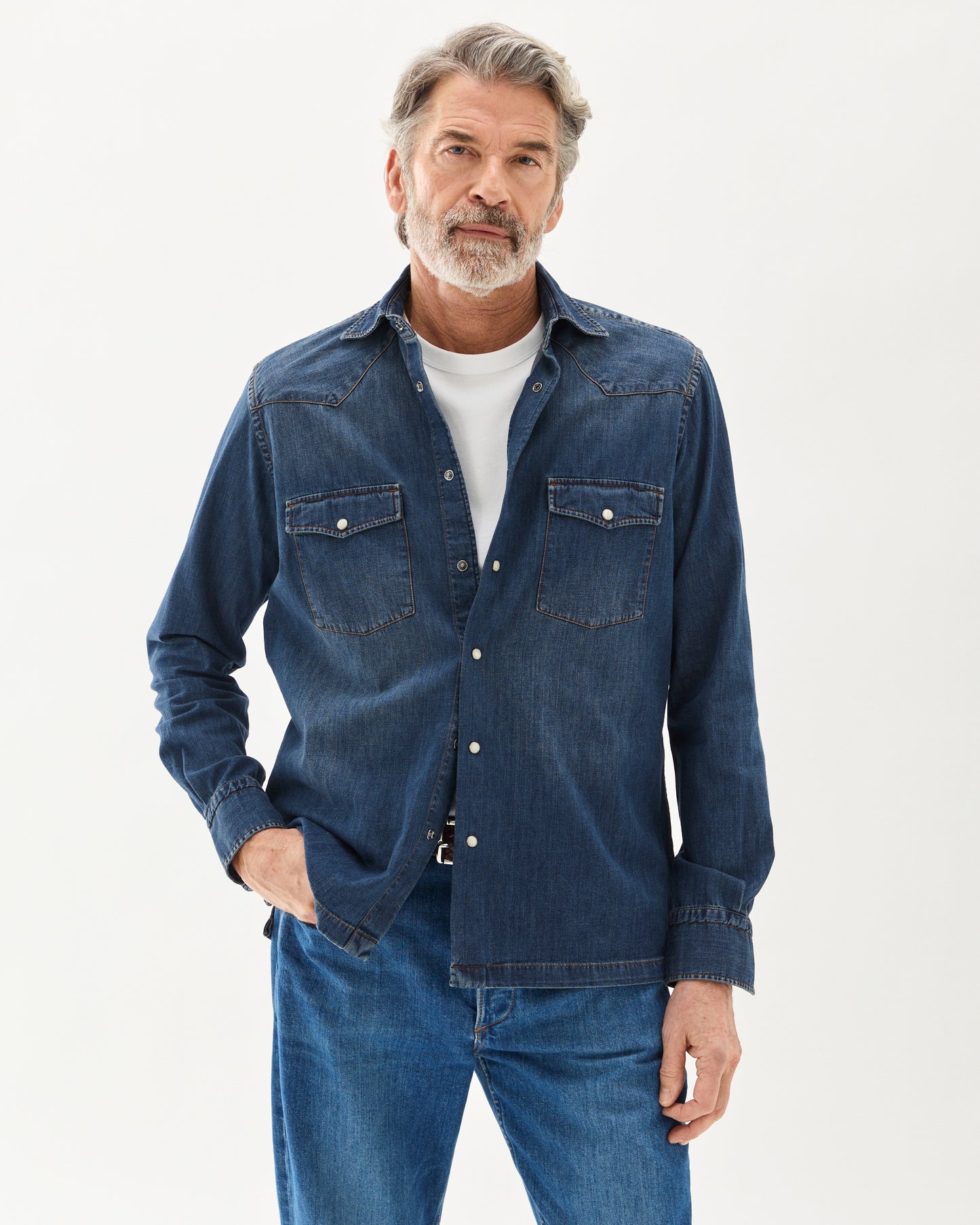 Western Denim Shirt Blue