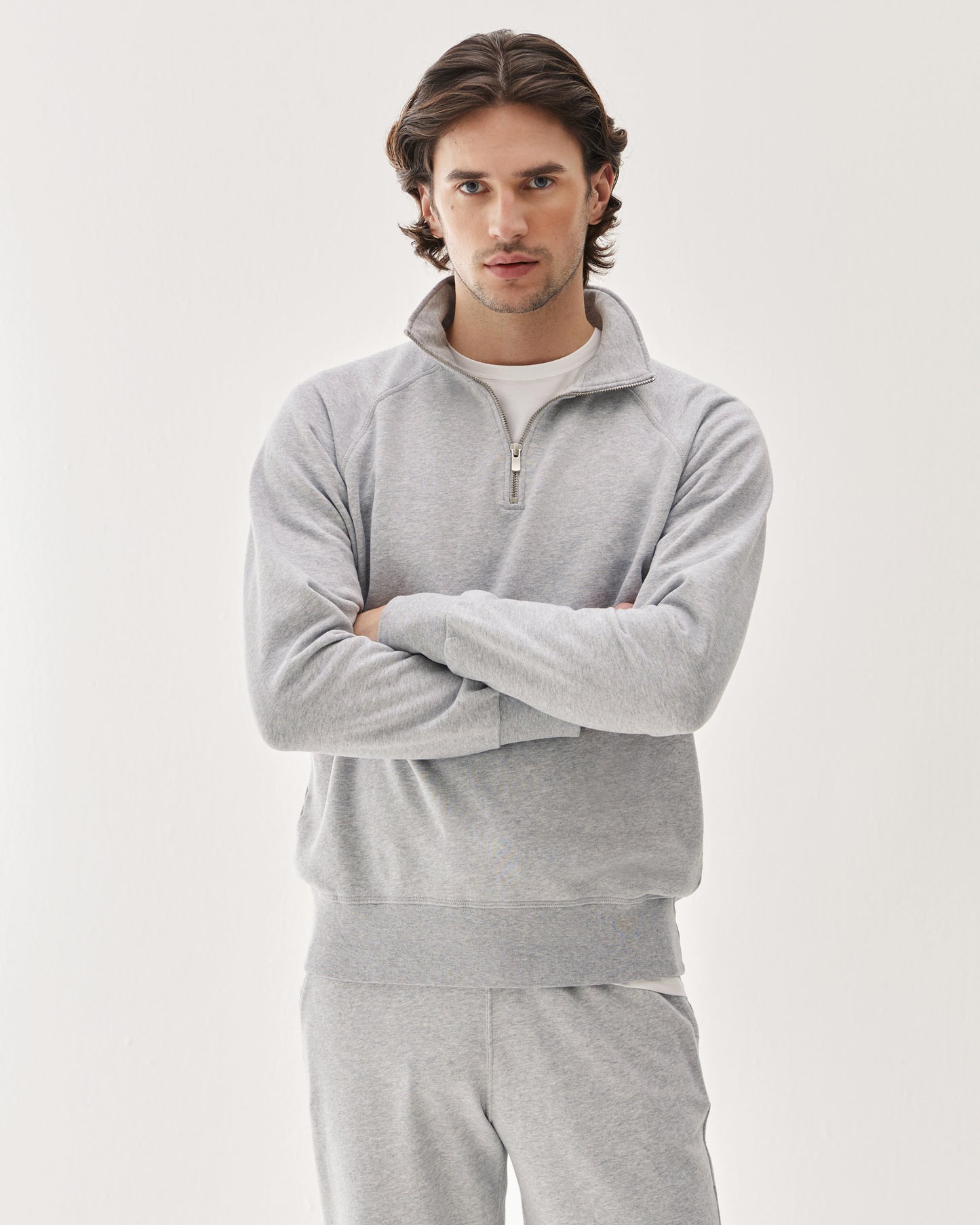 Loopback Half-Zip Sweatshirt Grey