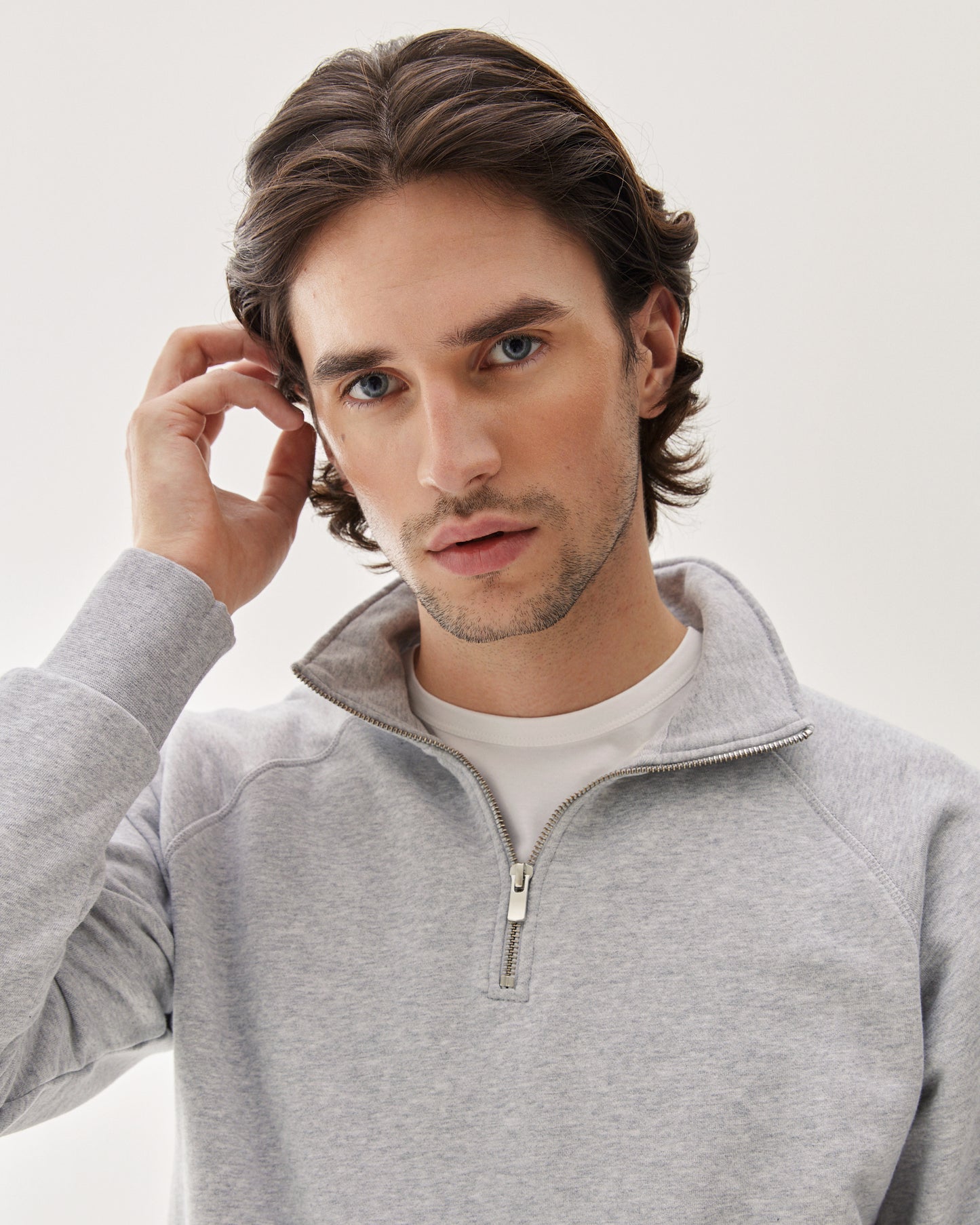 Loopback Half-Zip Sweatshirt Grey