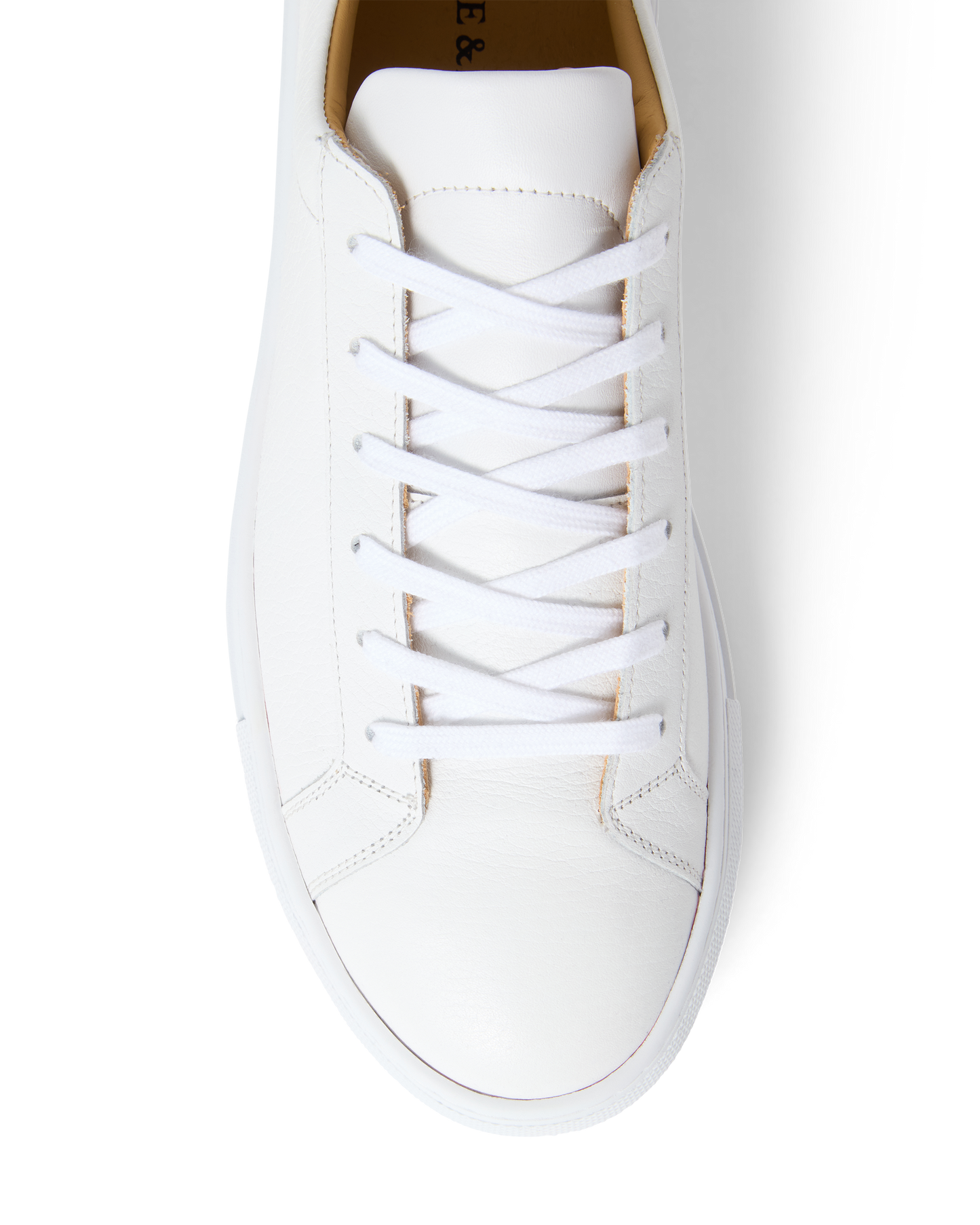 Low-Top Calf Grain Sneaker White