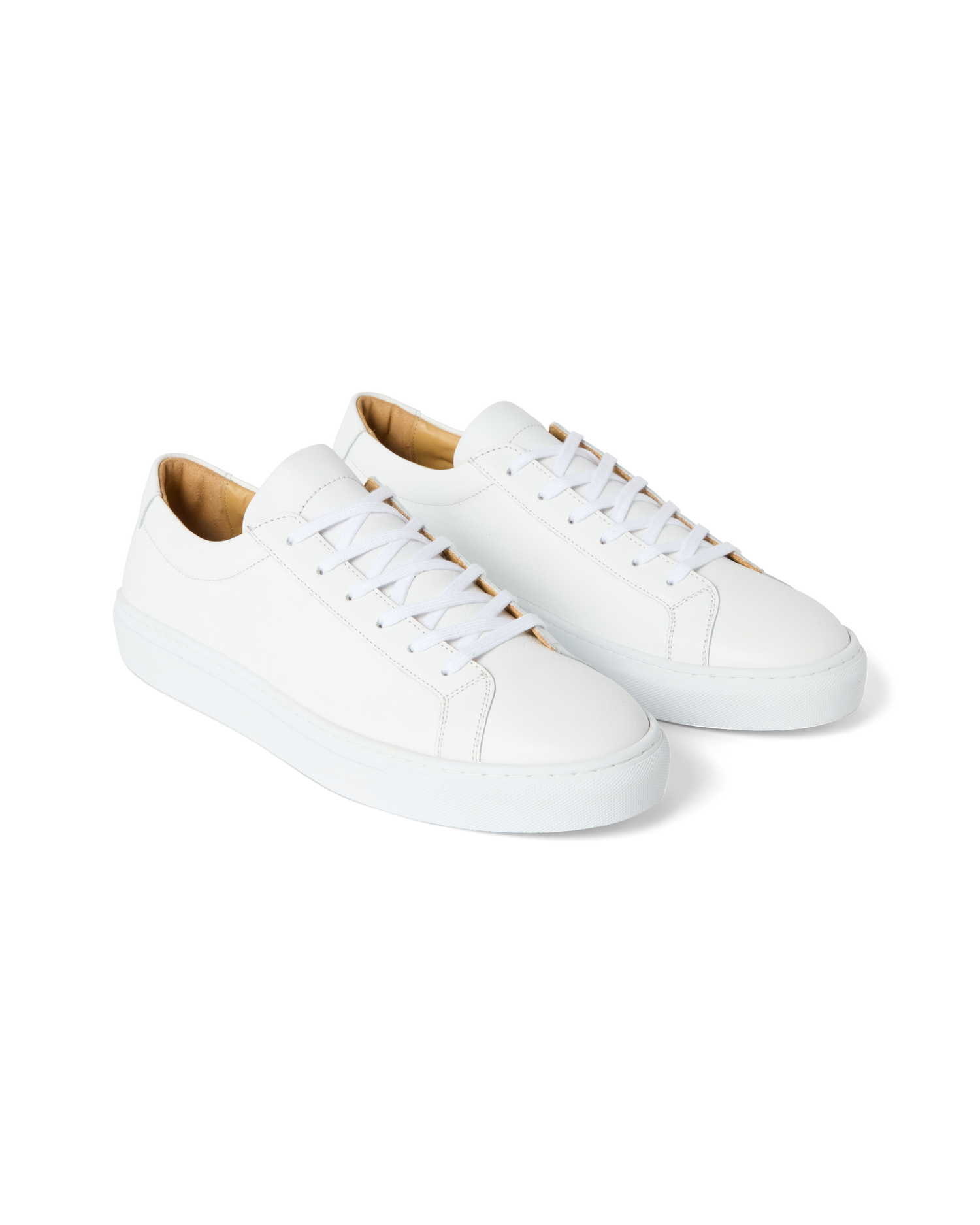 Low-Top Calf Grain Sneaker White
