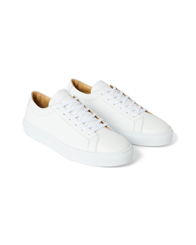Low-Top Calf Grain Sneaker White