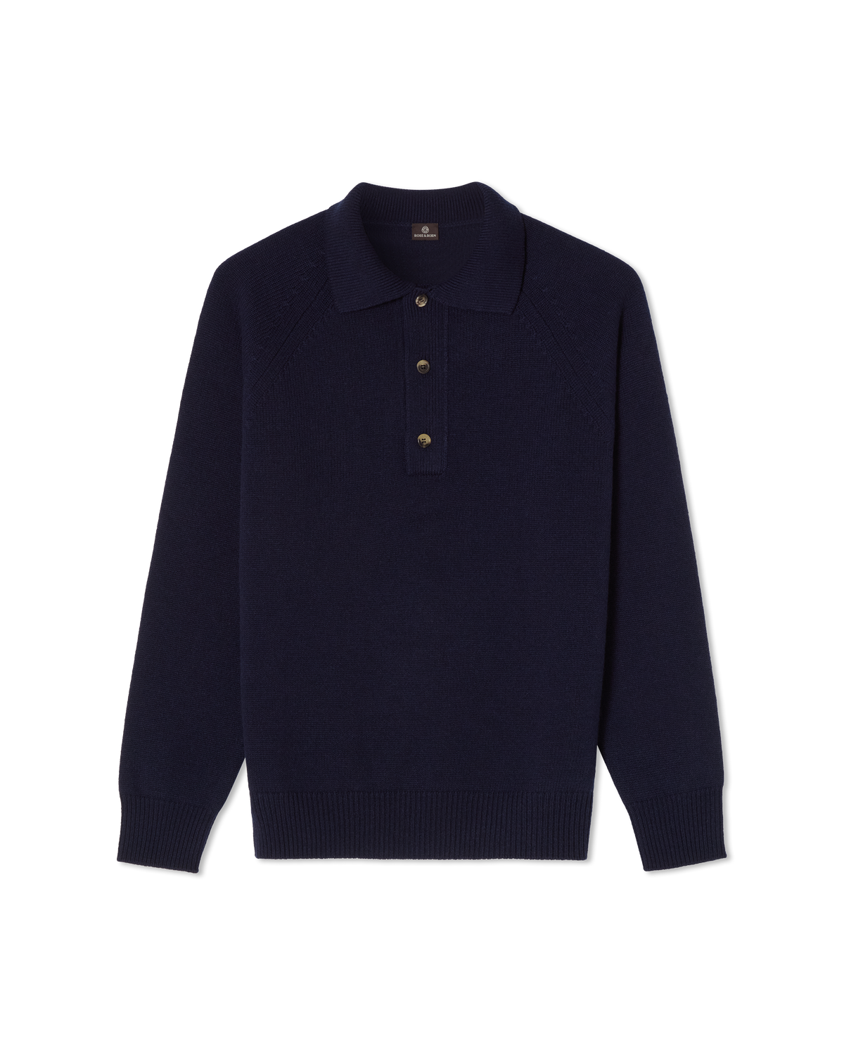 Chunky Cashmere Polo Navy, front