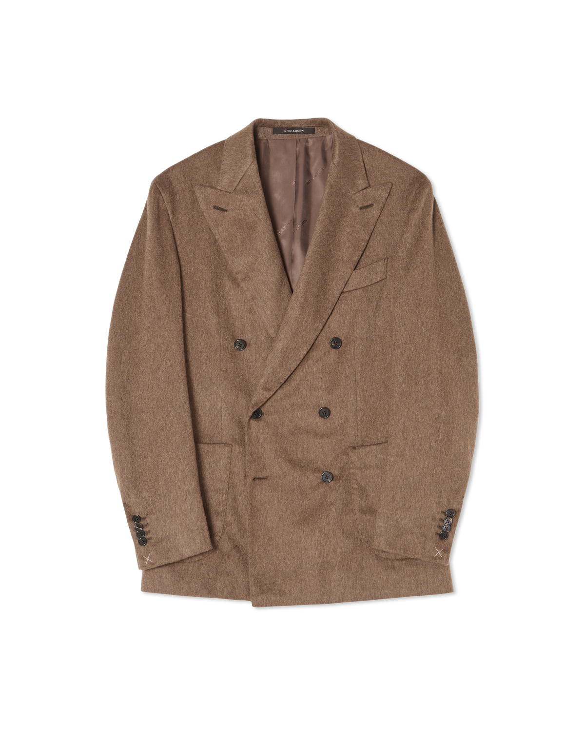 Double Breasted Cashmere Blazer Brown, front