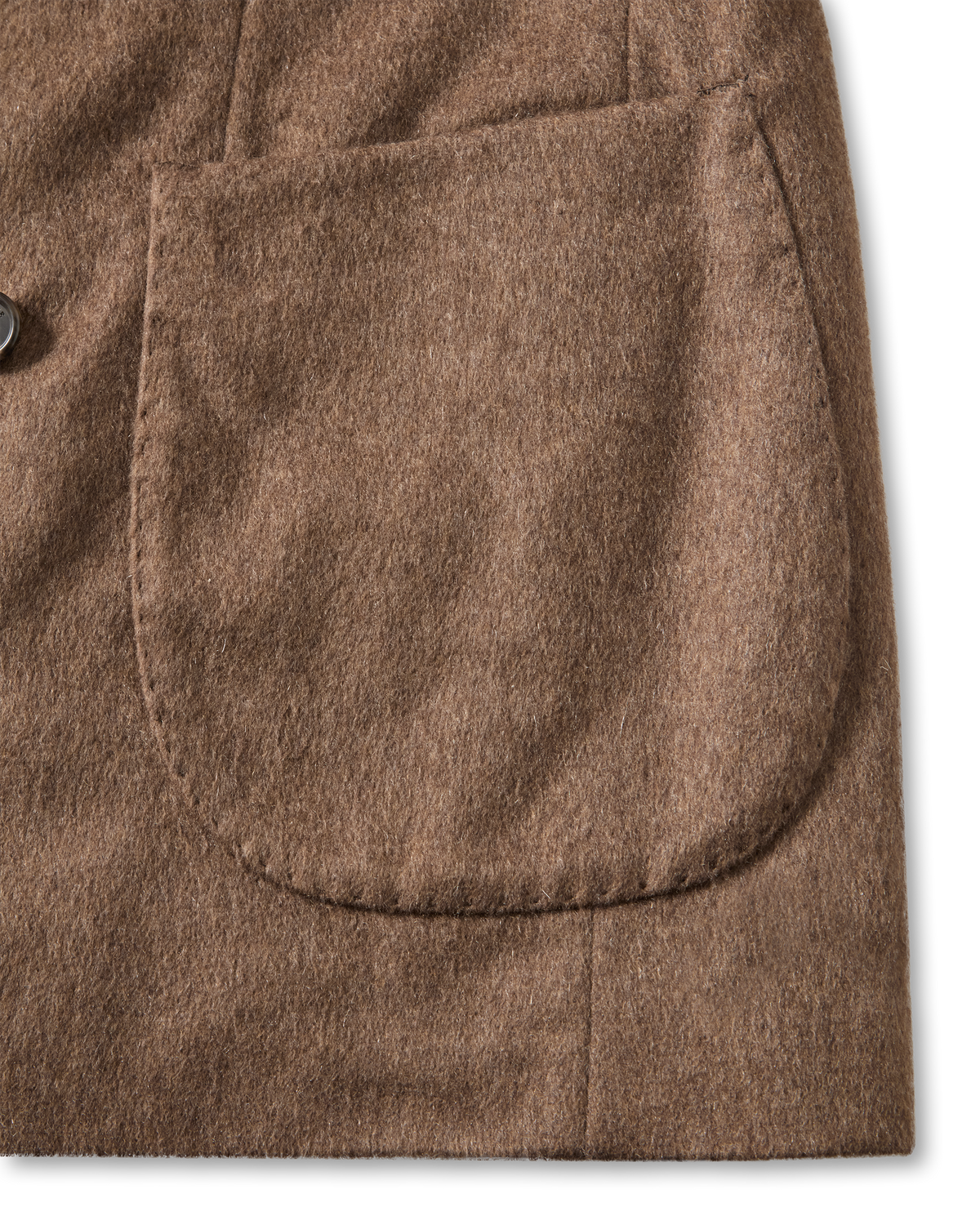 Double Breasted Cashmere Blazer Brown, patch pocket
