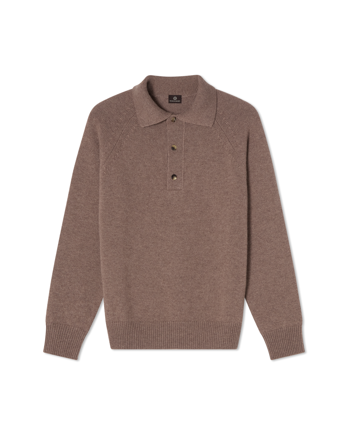 Chunky Cashmere Polo Taupe, front