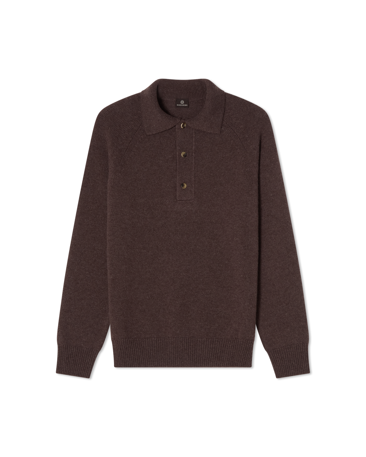 Chunky Cashmere Polo Brown, front