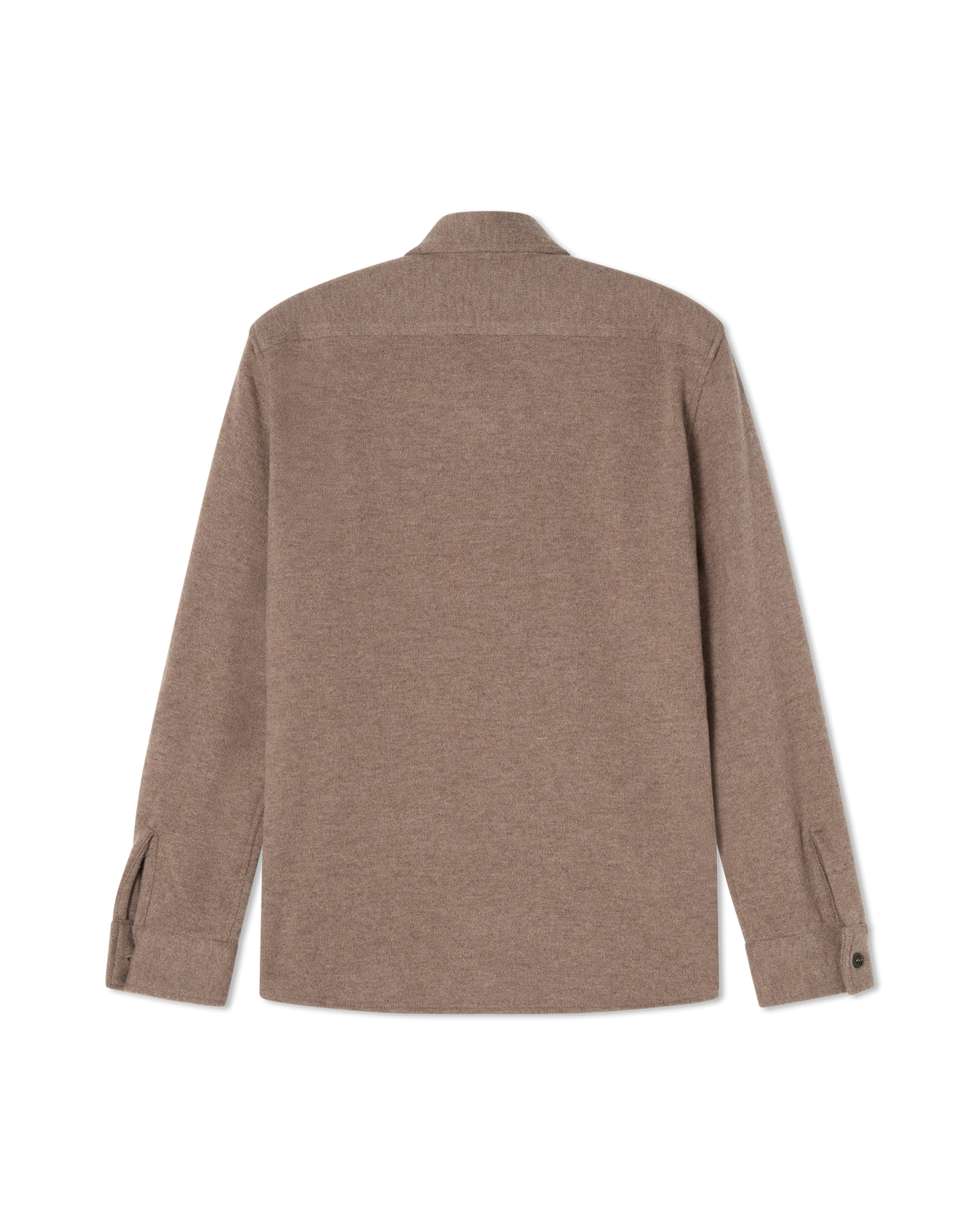 Knitted Wool Overshirt Taupe, back