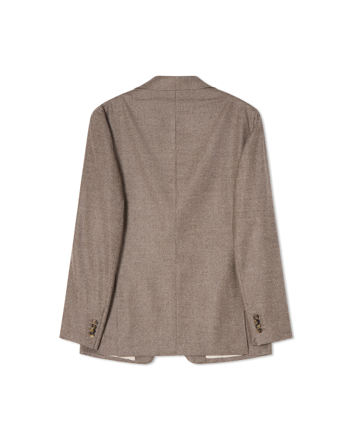 Wool Cashmere Houndstooth Blazer Beige, back