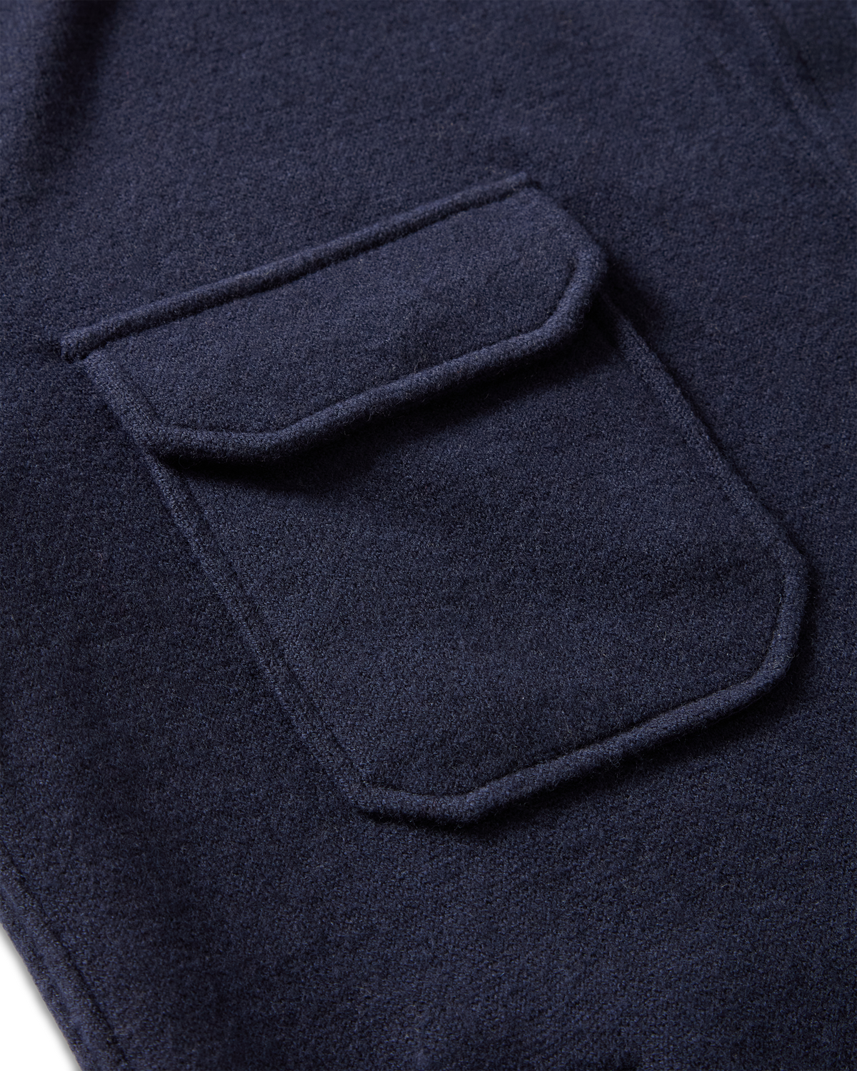 Knitted Wool Overshirt Navy, chest pocket with flap