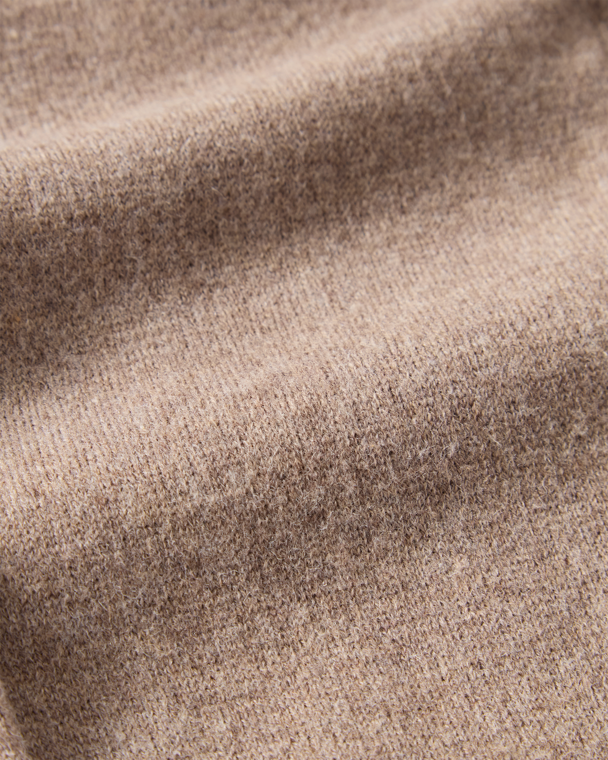 Knitted Wool Overshirt Taupe, the dense wool knit up close