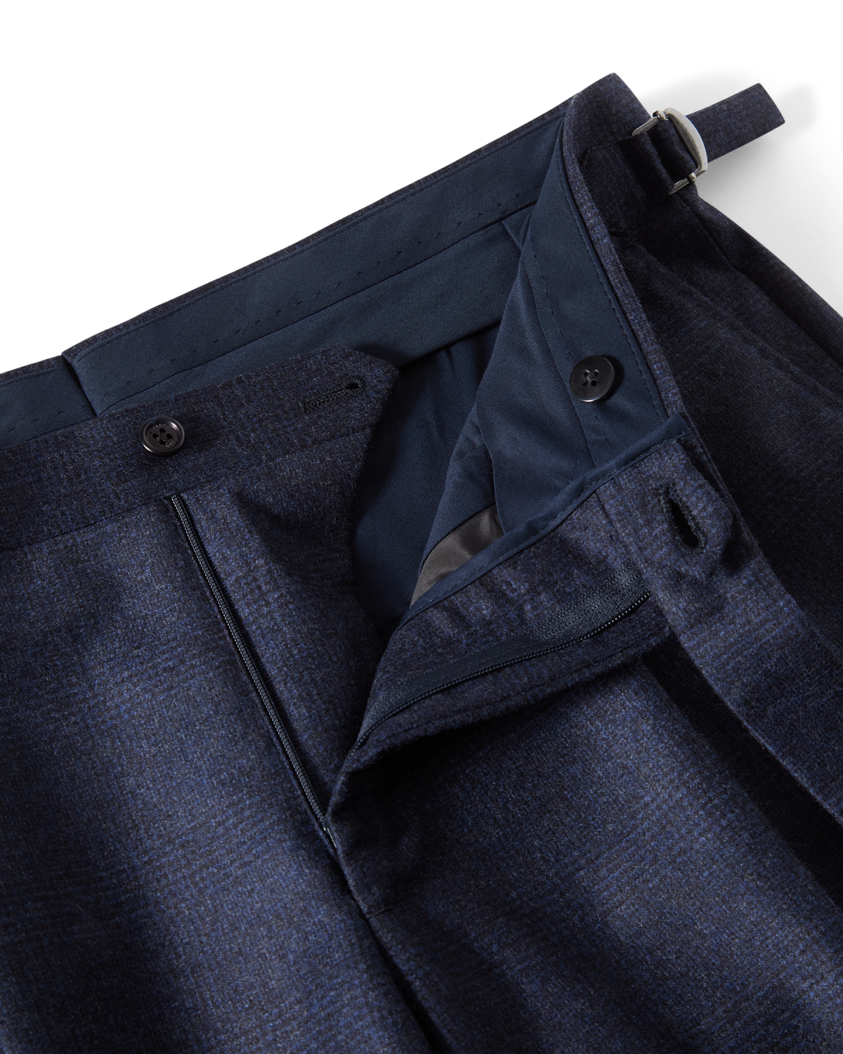 Wool Cashmere Glen Plaid Suit Navy