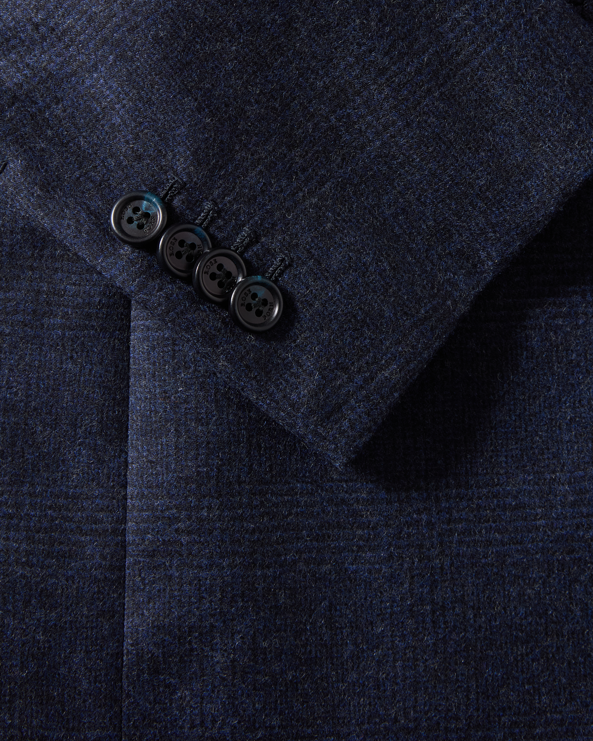 Wool Cashmere Glen Plaid Suit Navy