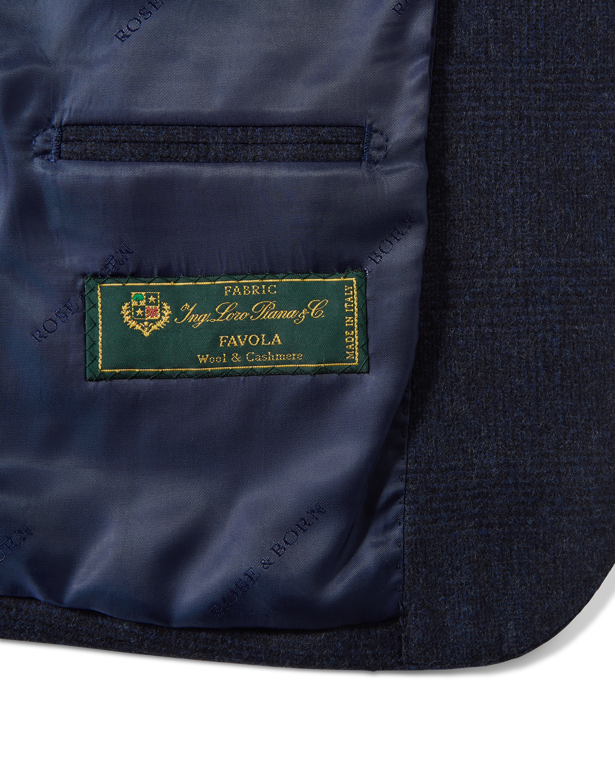 Wool Cashmere Glen Plaid Suit Navy