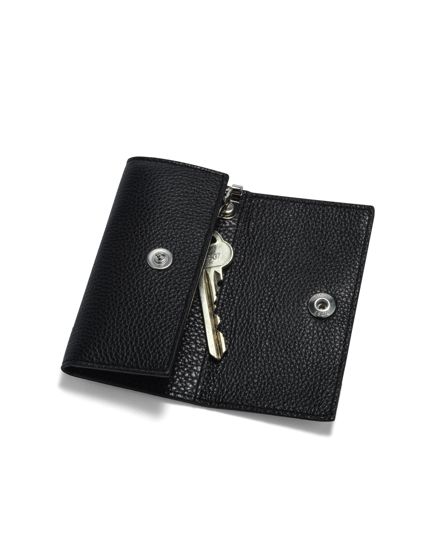 Grain Leather Key Holder Black