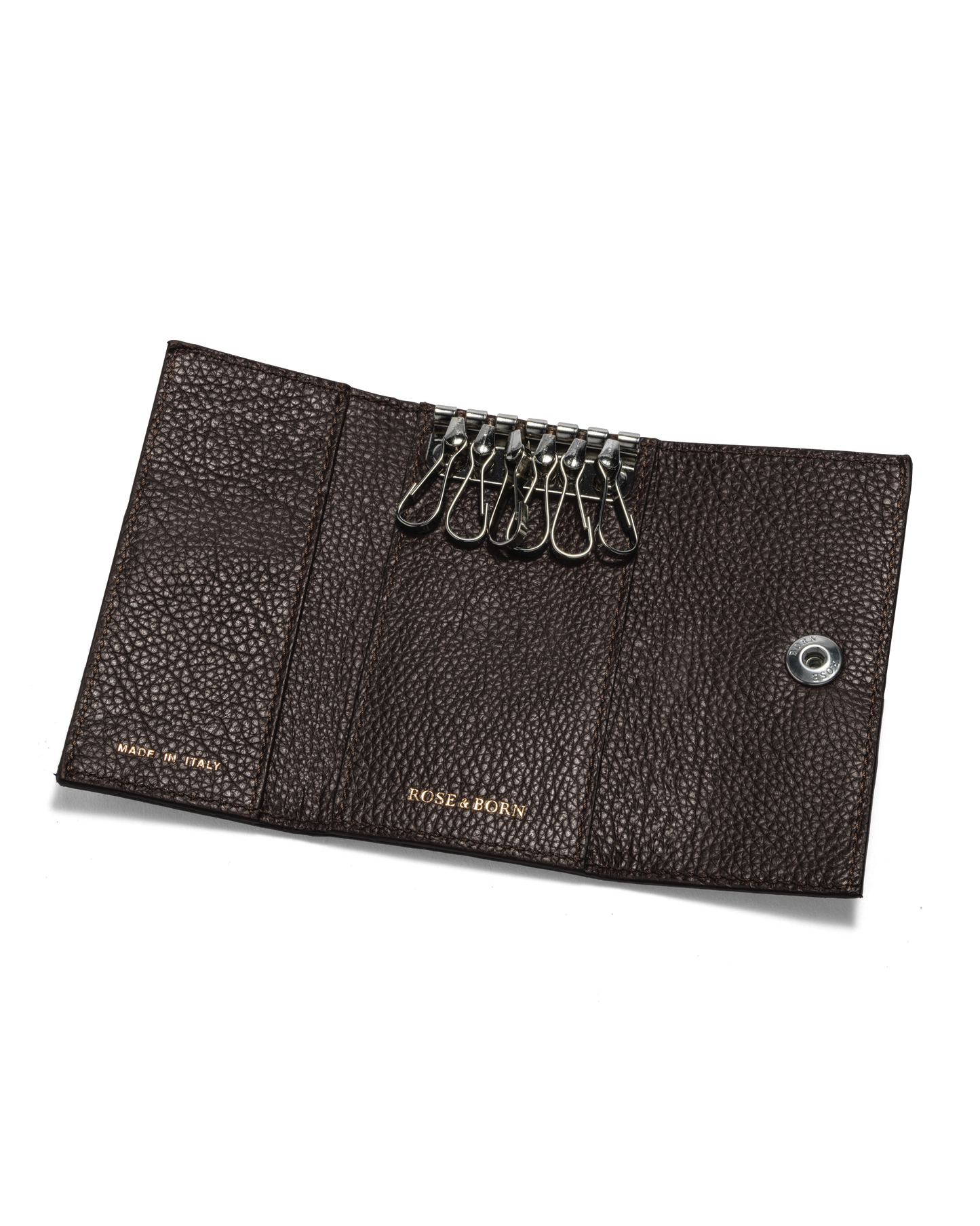 Grain Leather Key Holder Brown