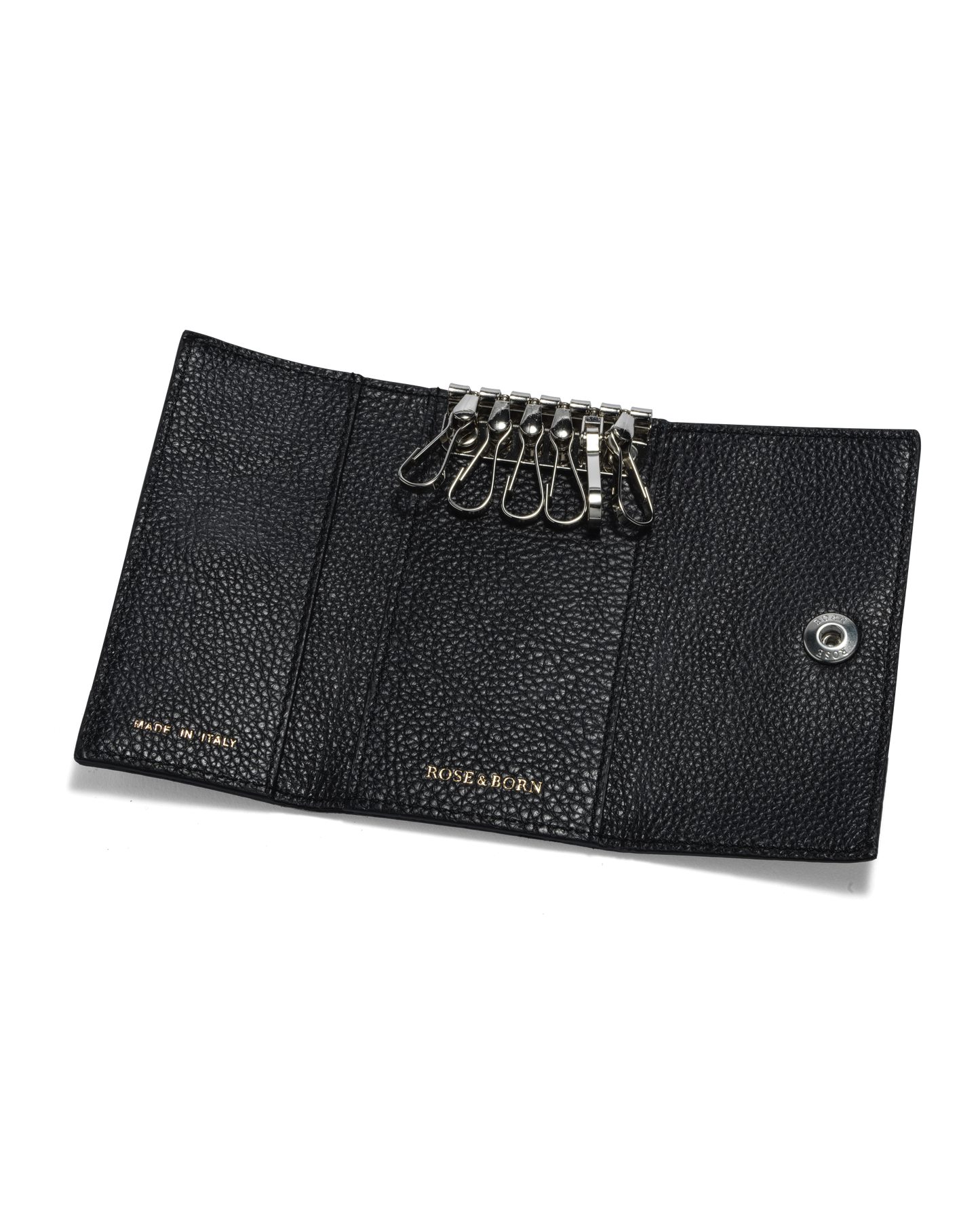 Grain Leather Key Holder Black