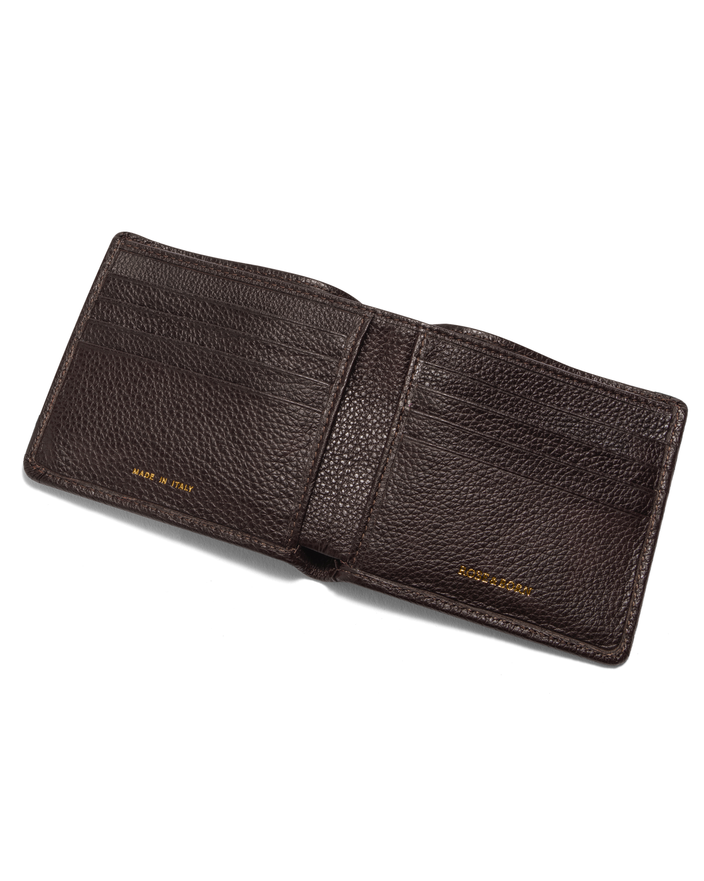 Grain Leather Wallet Brown