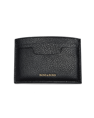 Grain Leather Card Holder Black