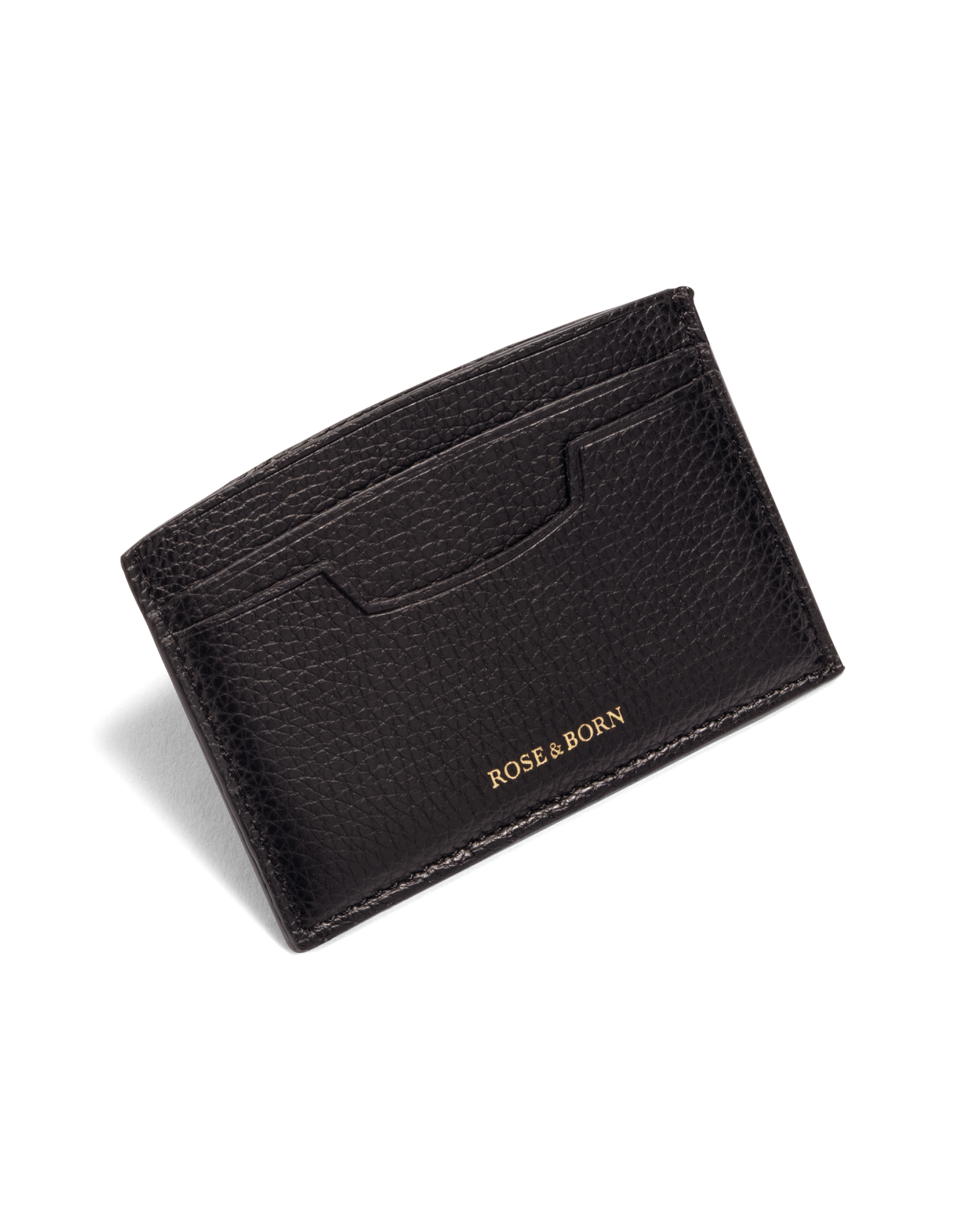 Grain Leather Card Holder Brown