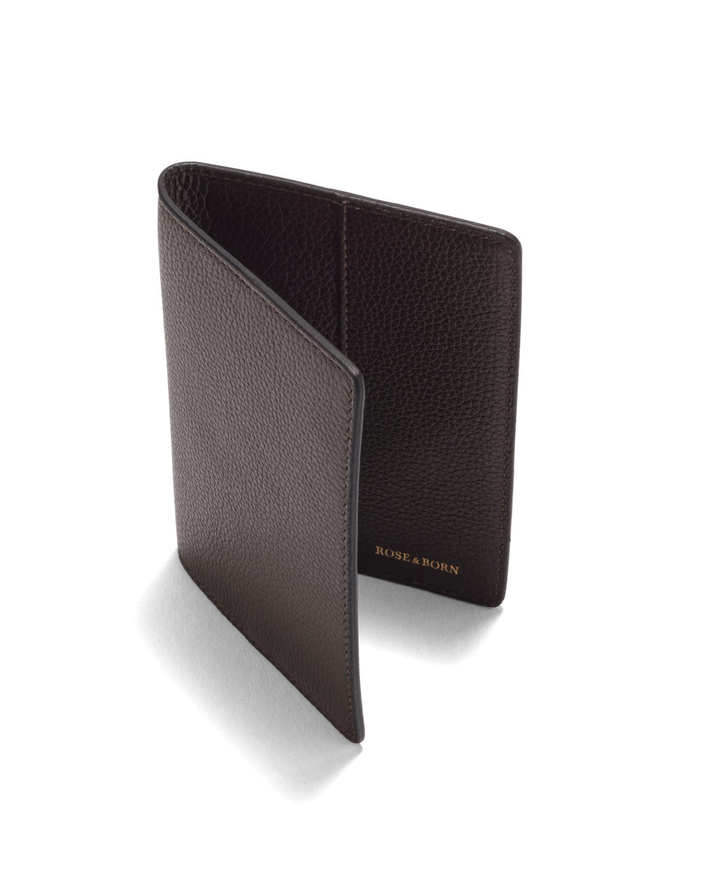 Grain Leather Passport Cover Brown