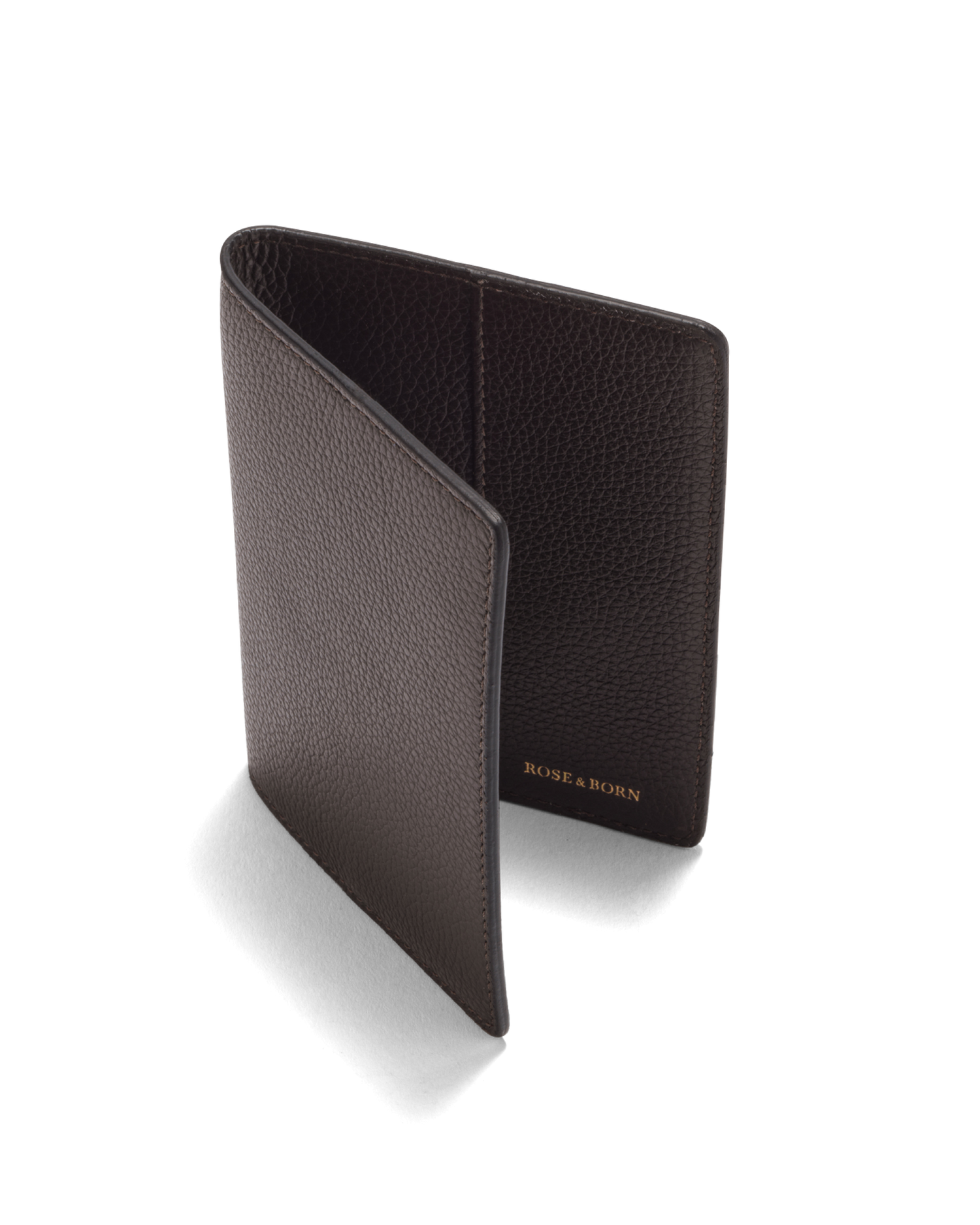 Grain Leather Passport Cover Brown