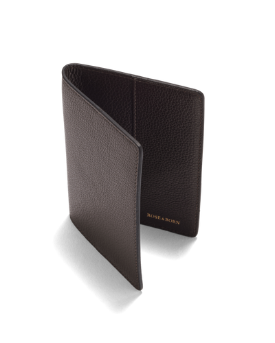 Grain Leather Passport Cover Brown