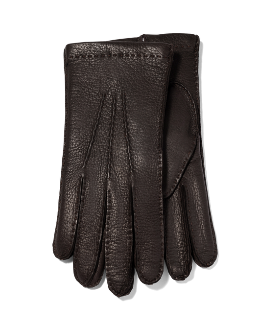 Deer Leather Gloves Dark Brown