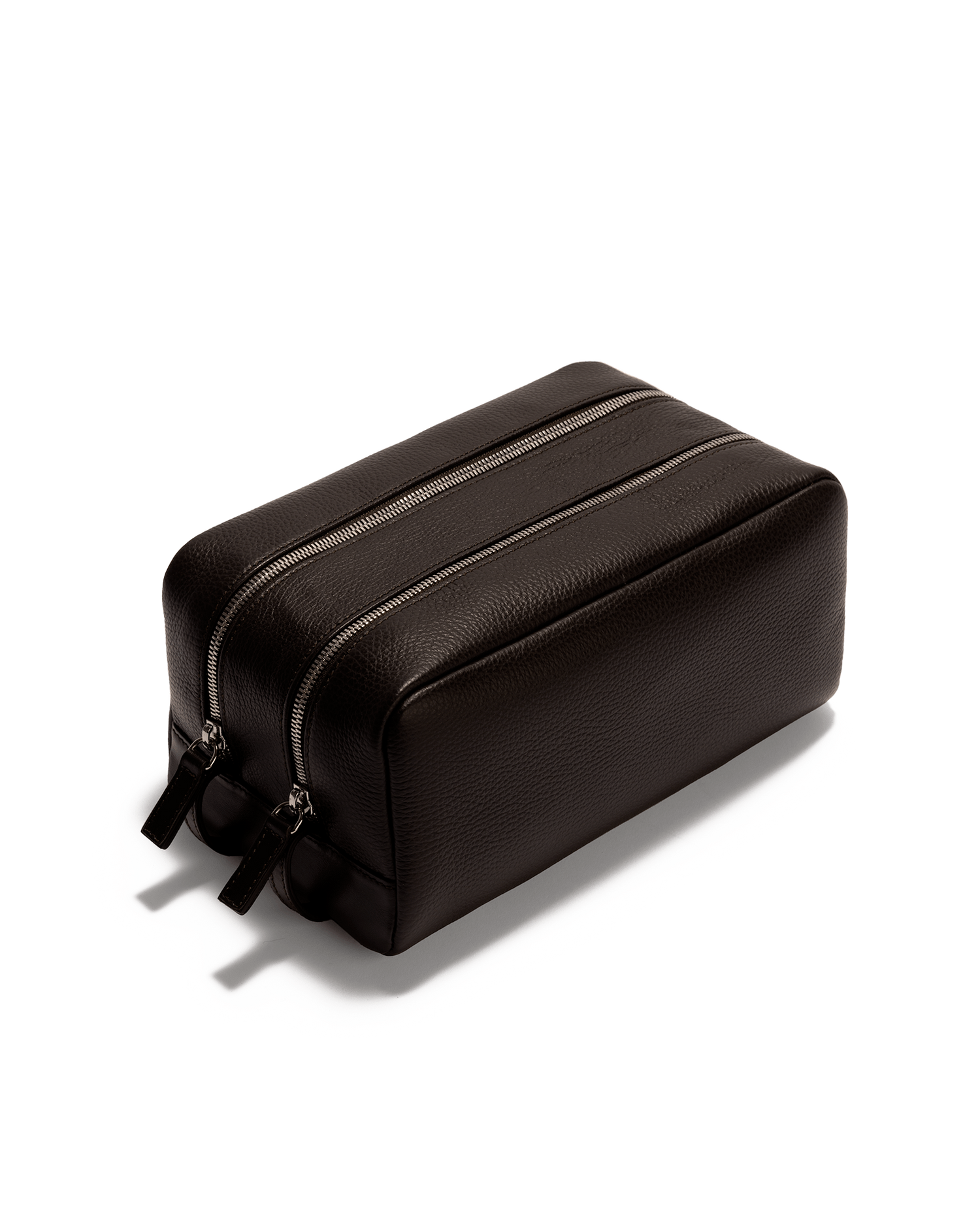 Double Compartment Wash Bag Brown